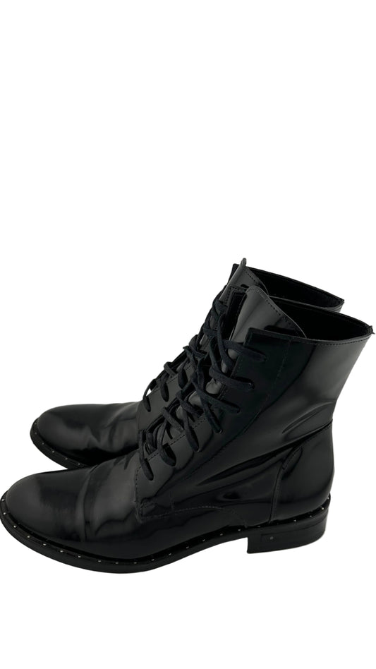 Freda Salvador - Black Patent Combat Boot - 7