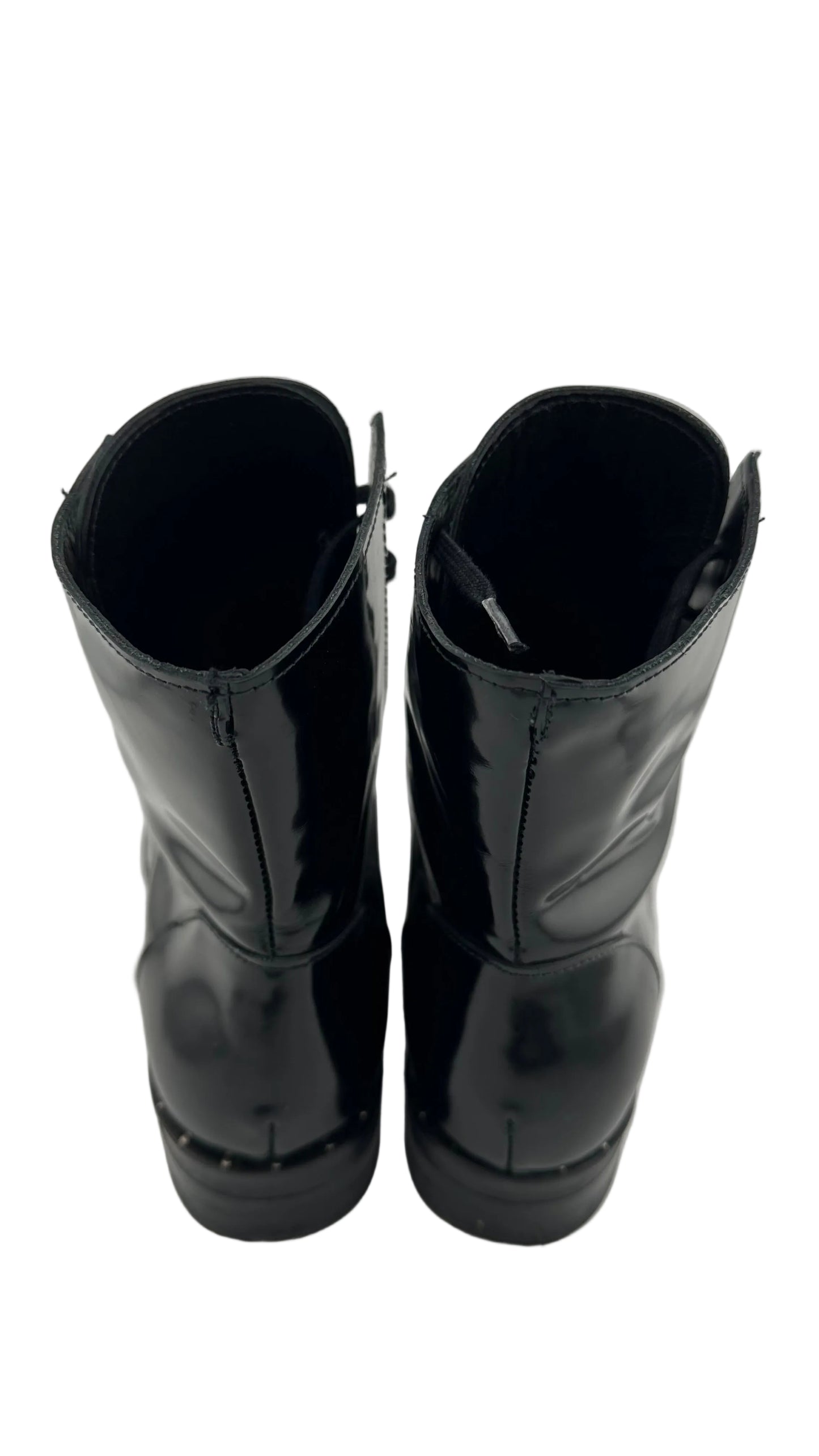 Freda Salvador - Black Patent Combat Boot - 7