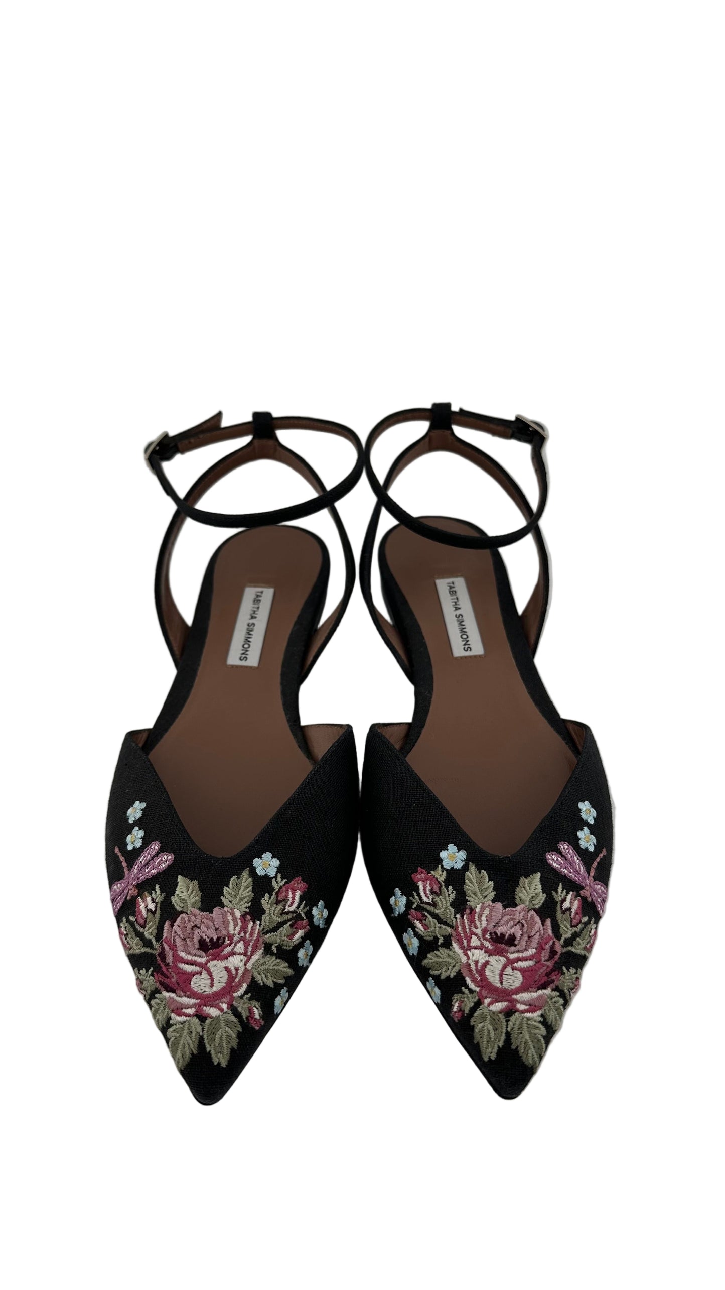 Tabitha Simmons - Black Floral Flats - 36.5