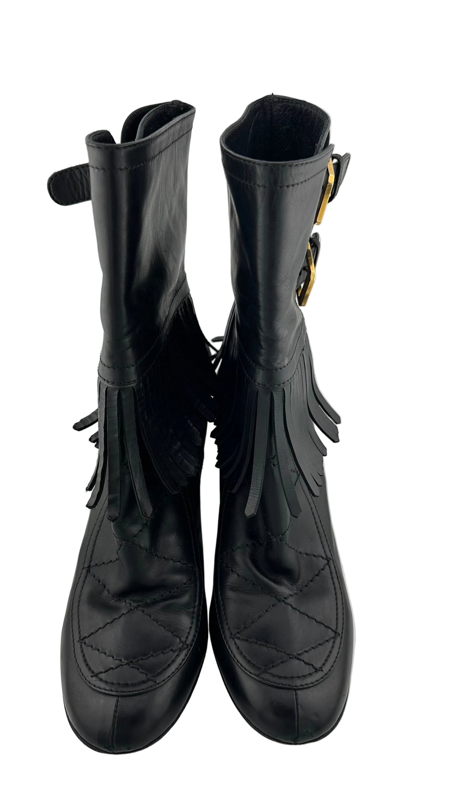 Laurence Dacade - Black Fringe Leather Boots - 37.5