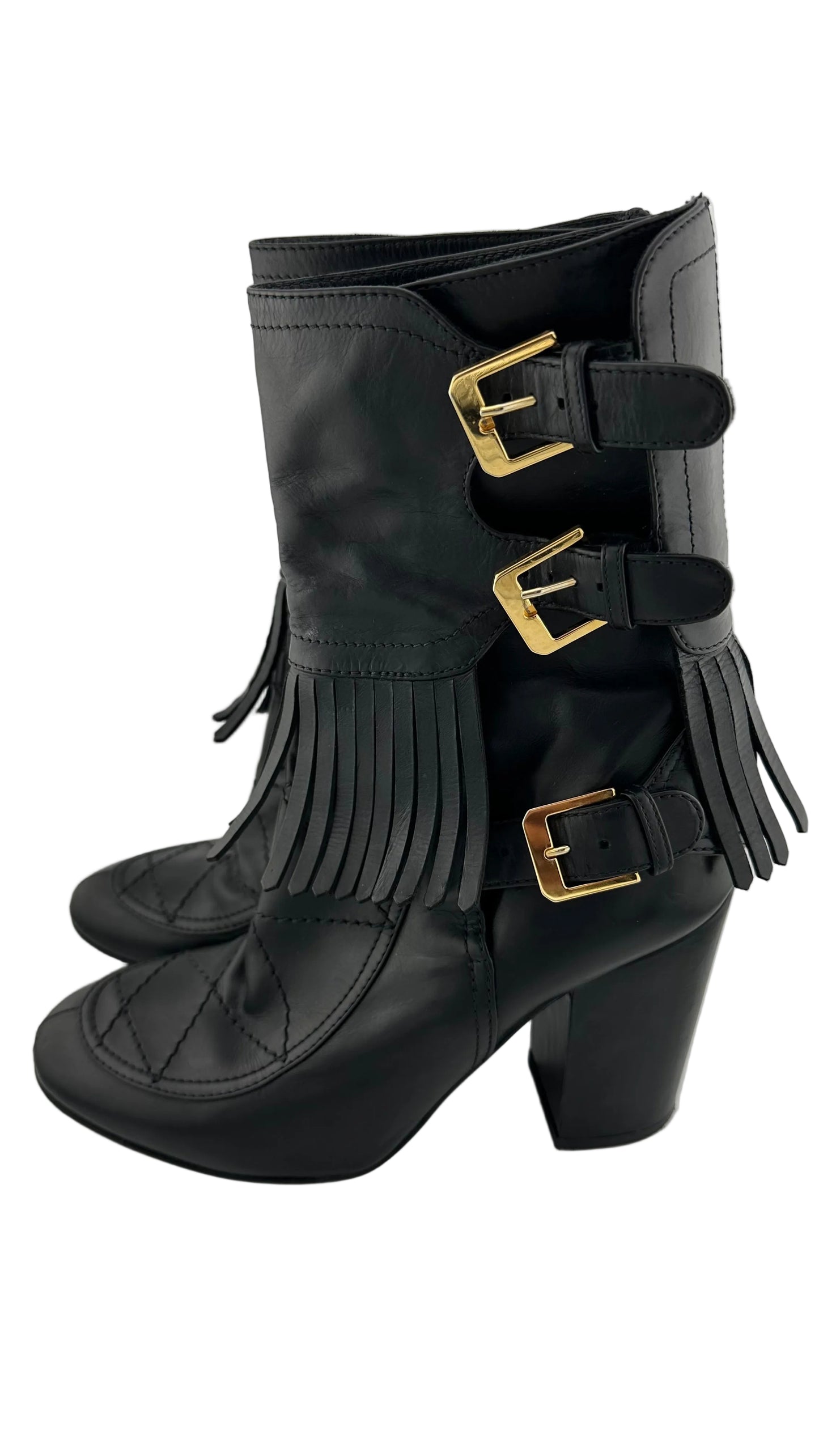Laurence Dacade - Black Fringe Leather Boots - 37.5