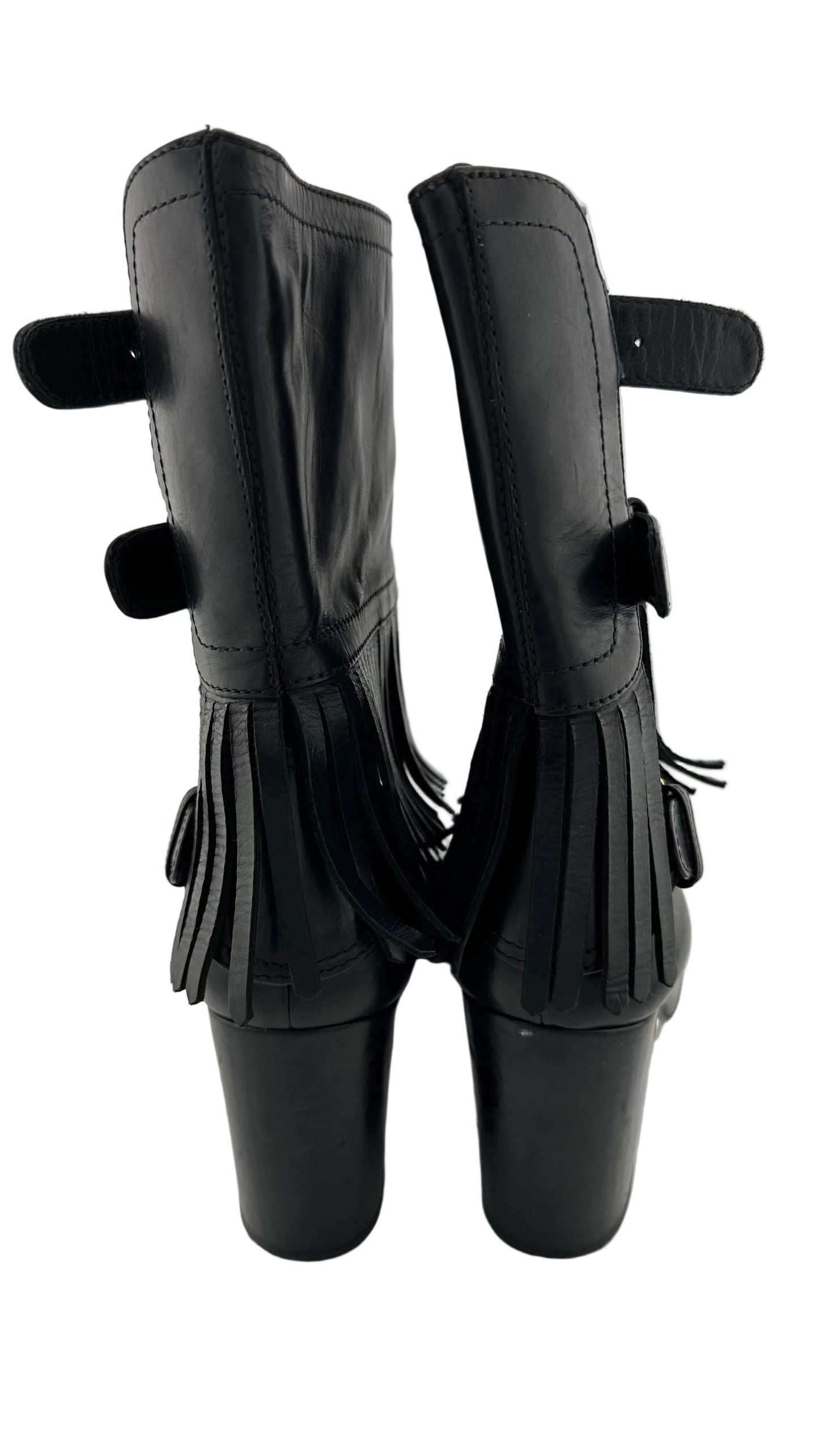 Laurence Dacade - Black Fringe Leather Boots - 37.5