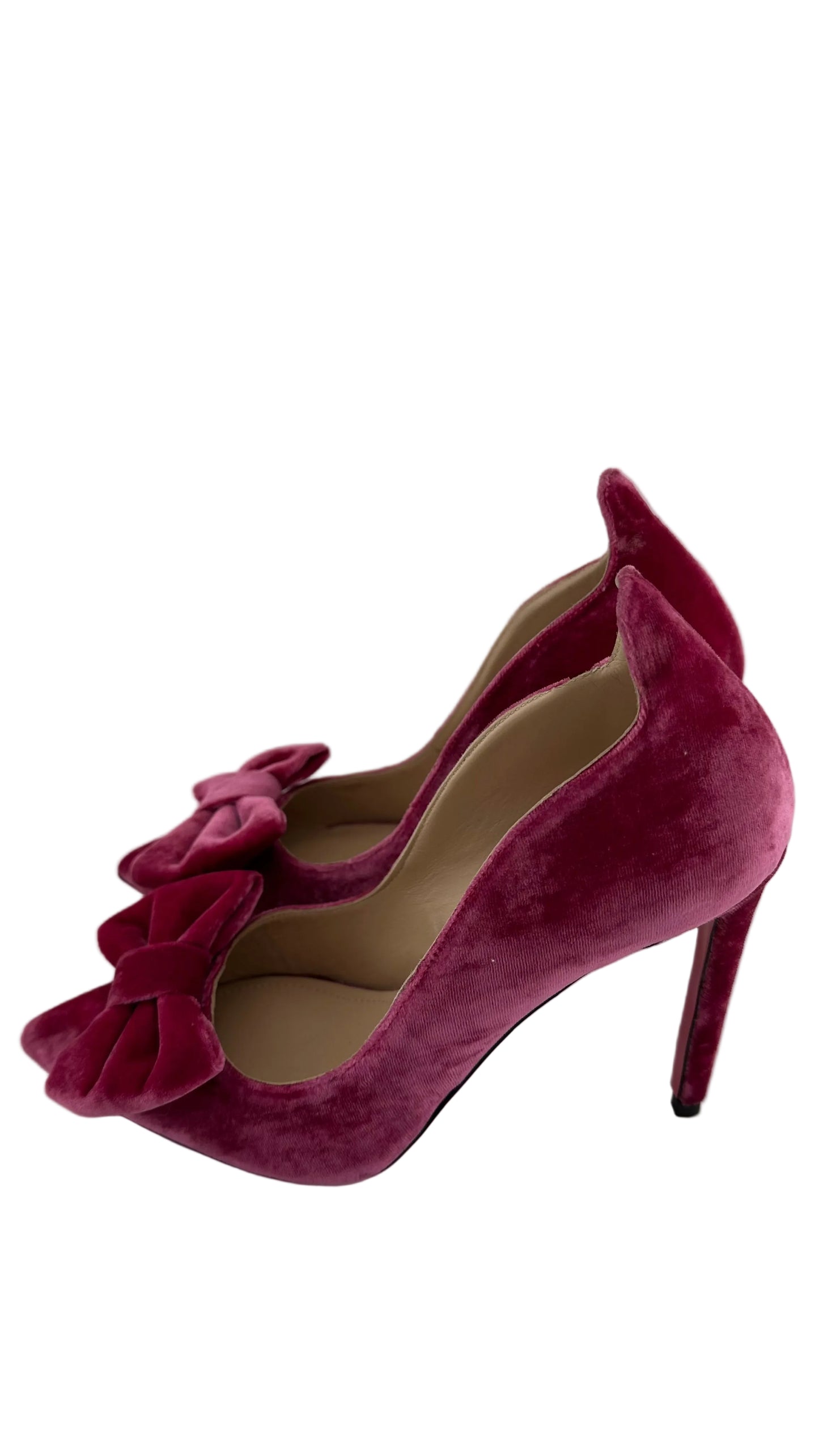 Dee Ocleppo - Hot Pink Velvet Bow Heels - 37