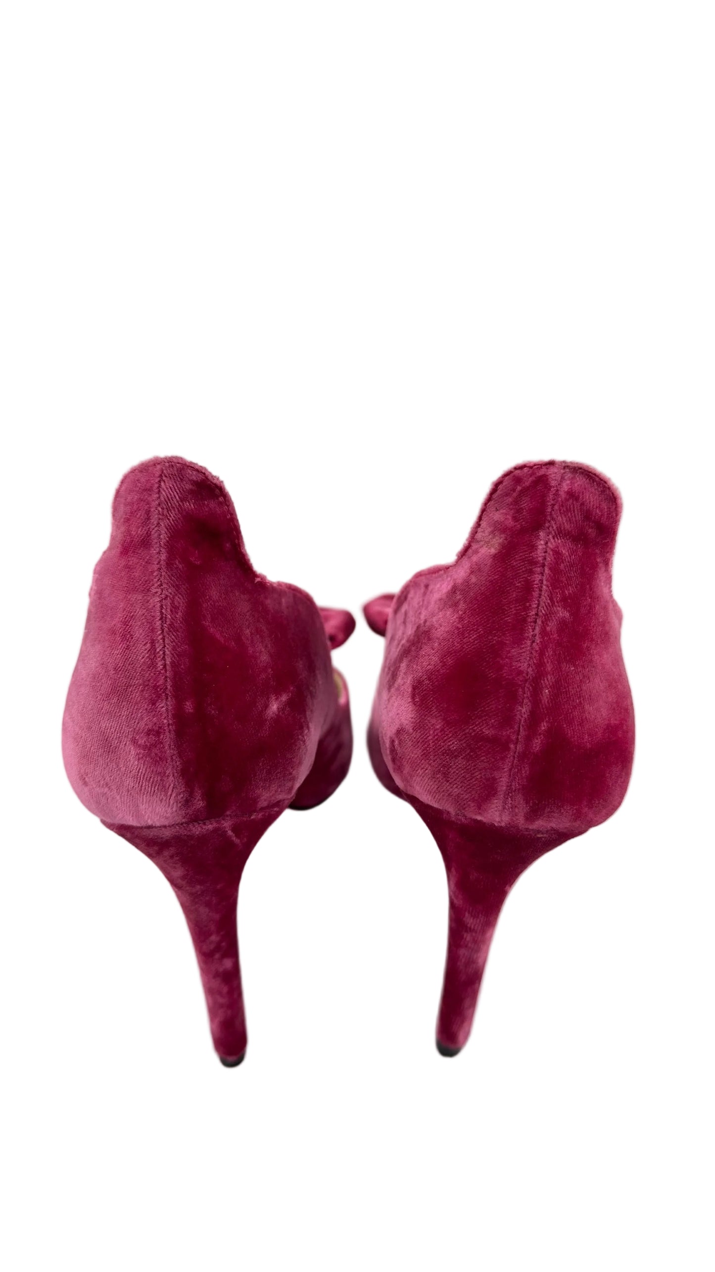 Dee Ocleppo - Hot Pink Velvet Bow Heels - 37