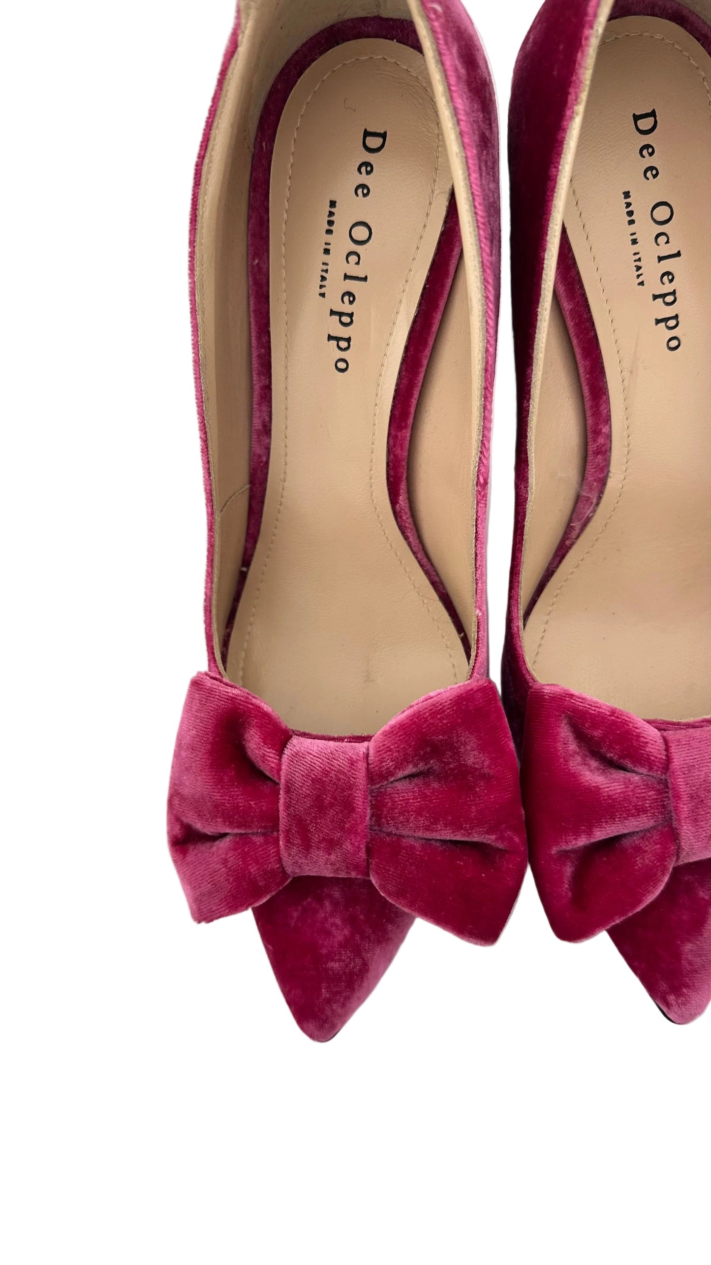 Dee Ocleppo - Hot Pink Velvet Bow Heels - 37