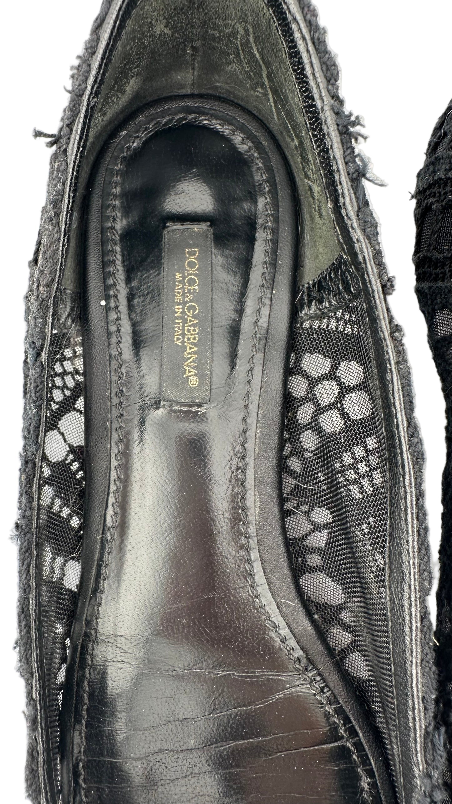 DOLCE & GABBANA - Black Lace Flats - 36
