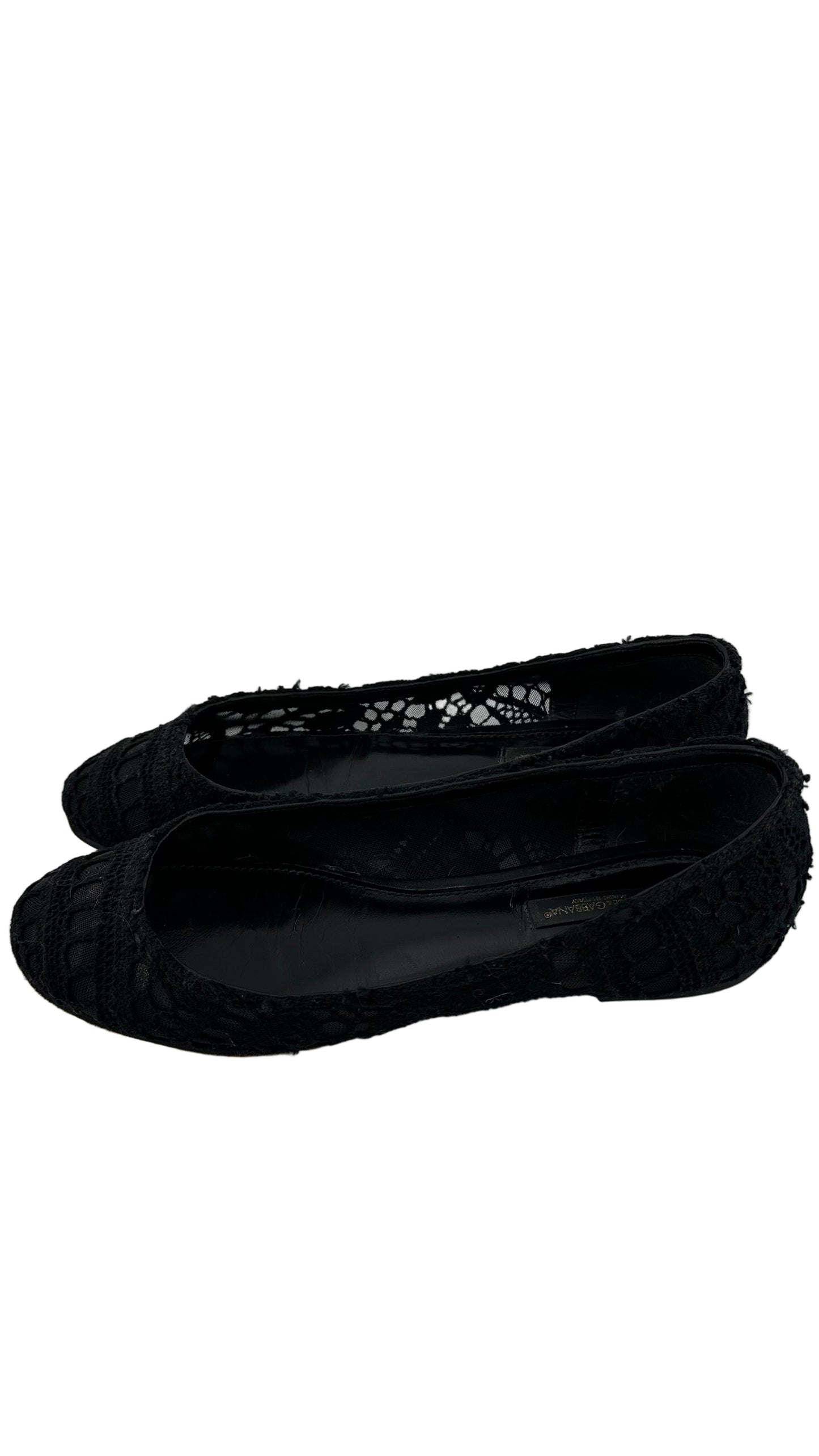 DOLCE & GABBANA - Black Lace Flats - 36