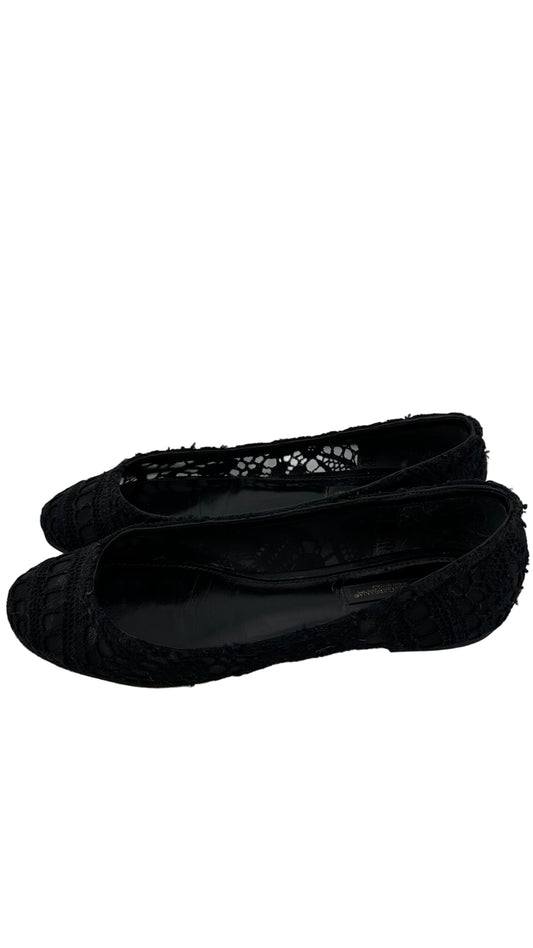 DOLCE & GABBANA - Black Lace Flats - 36