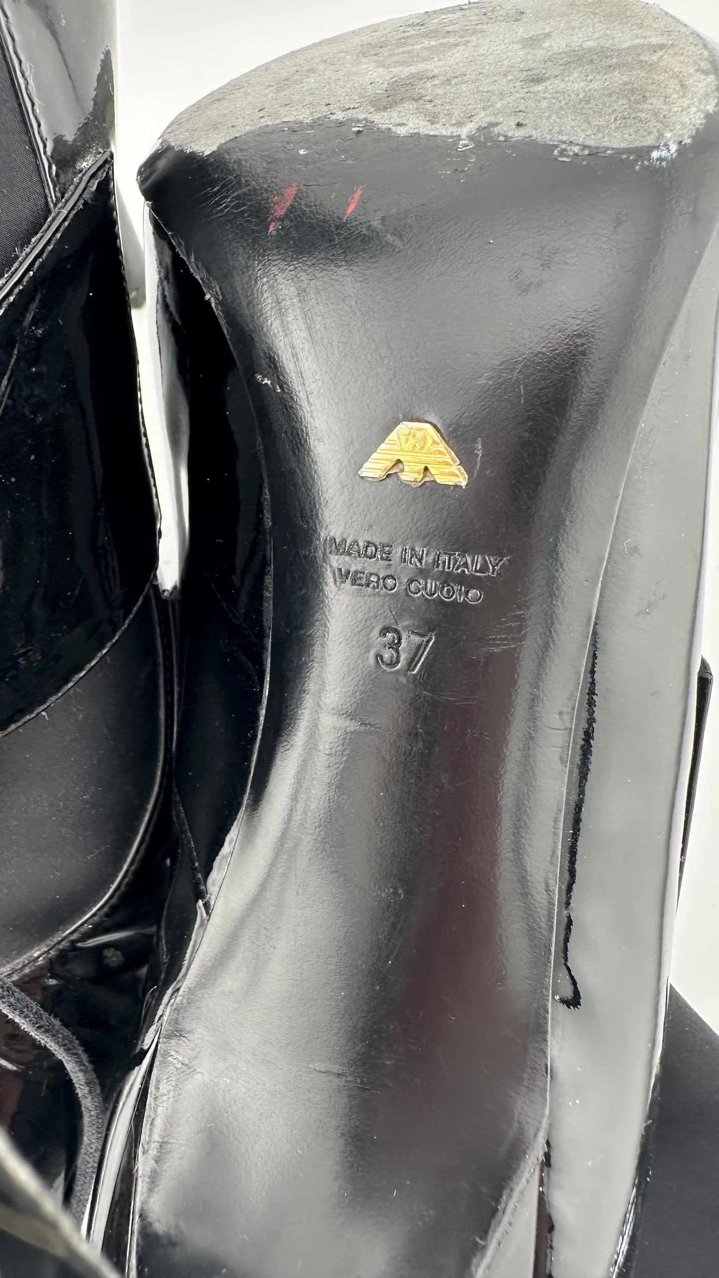 Emporio Armani - Black Patent Sock Heel - 37