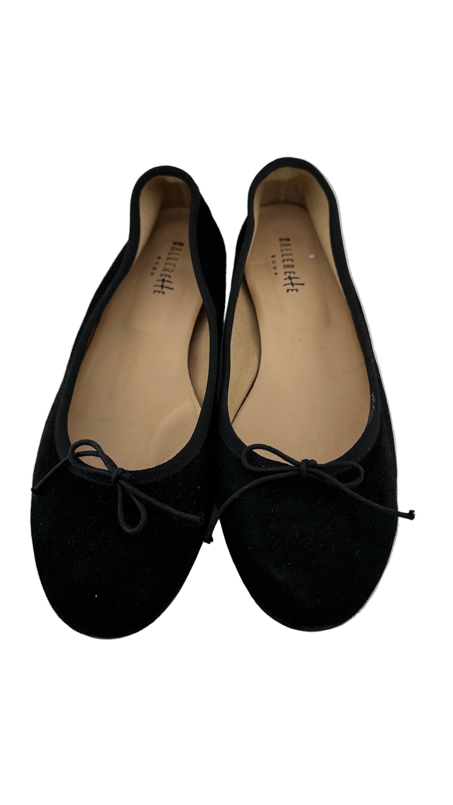 Ballerette Roma - Black Suede Flats - 39