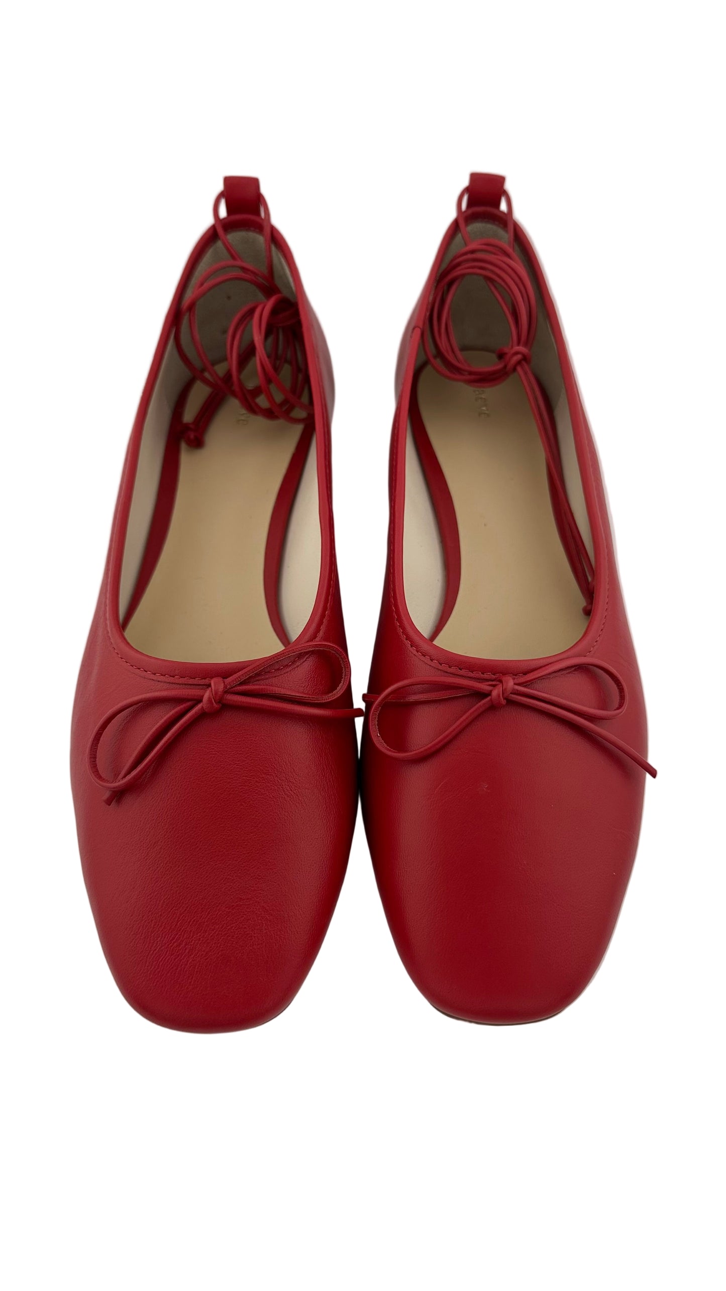 Maeve - Red Leather Flats - 7