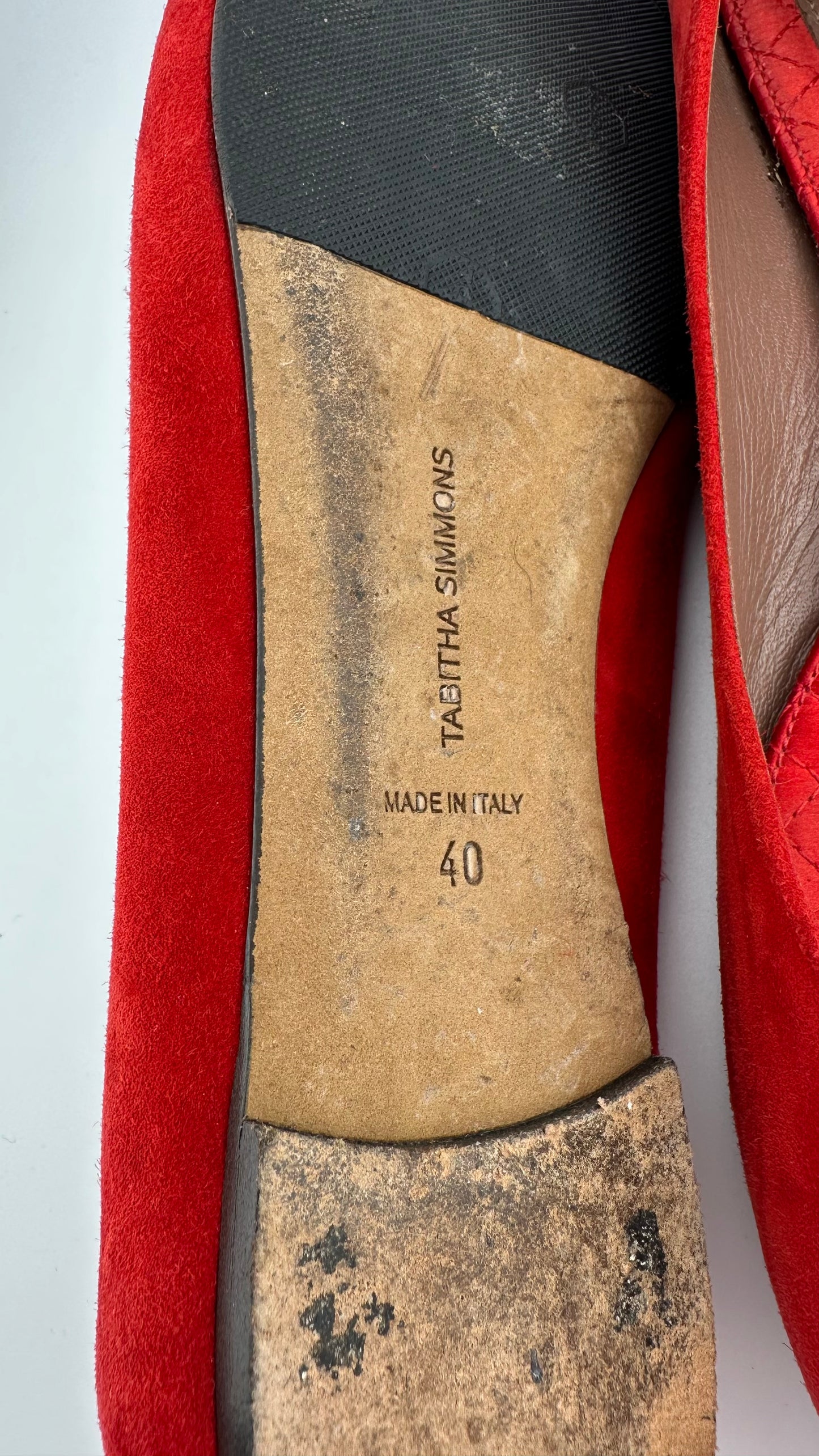 Tabitha Simmons - Red Suede Flats - 40