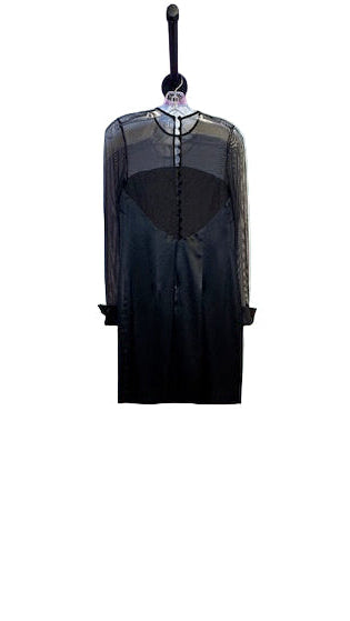 Henri Bendel Black Sheer Panel Dress - S
