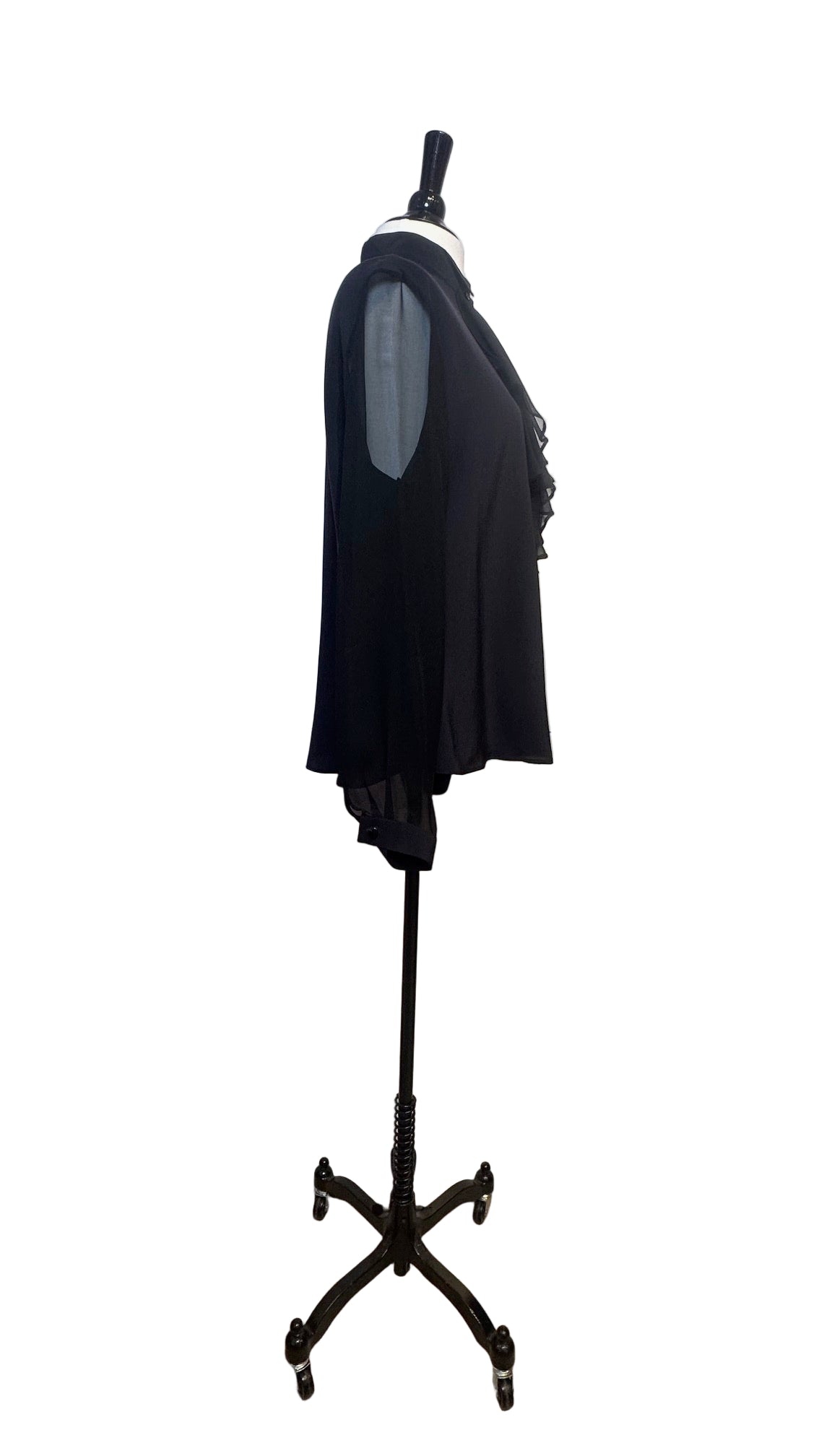 Anne Fontaine - Black Silk Ruffle Top - 44