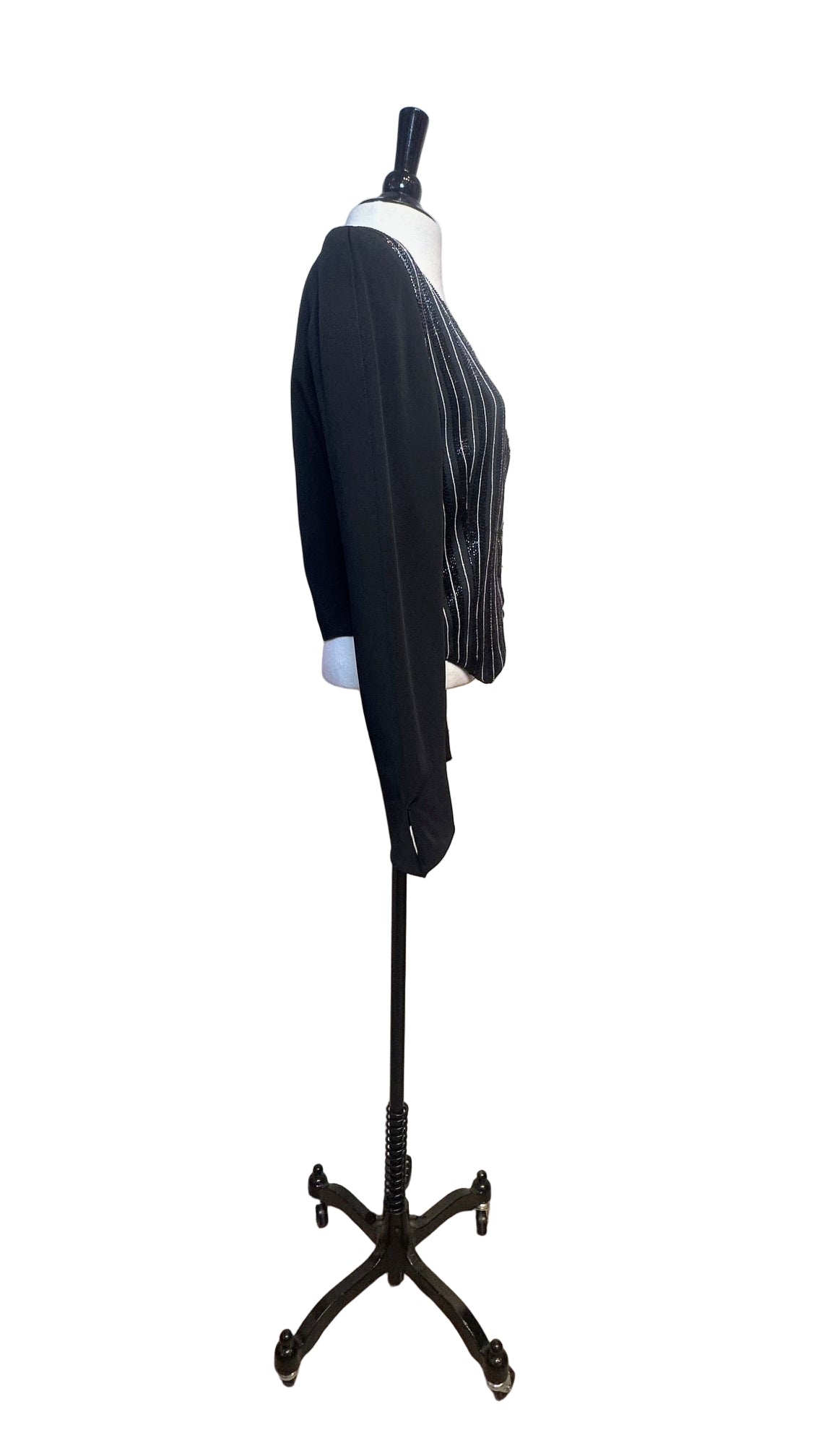 Alma Italy - Vintage Black Beaded Striped Blazer - 40