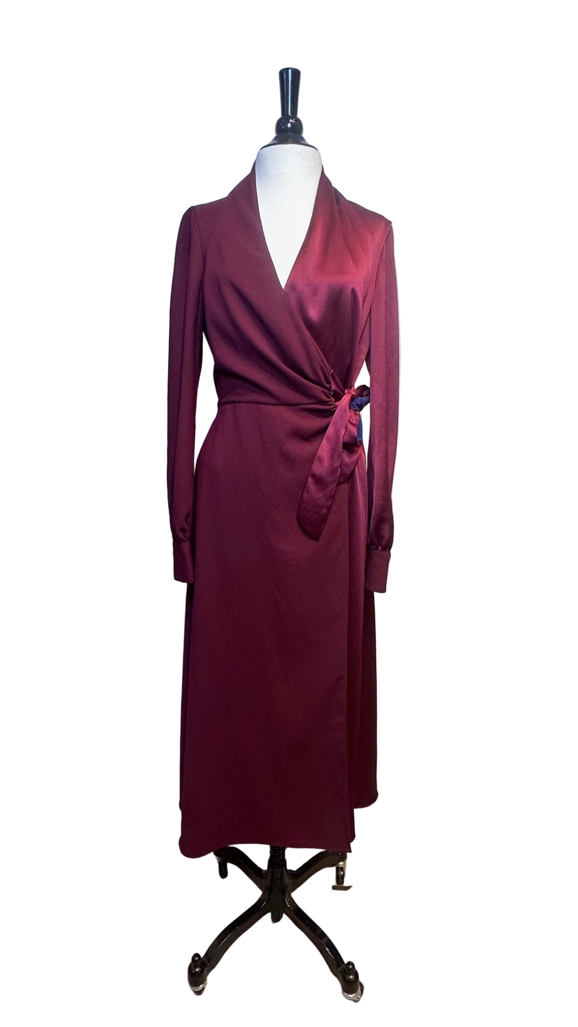 Paul Smith - Maroon Long Sleeve Wrap Dress - Small
