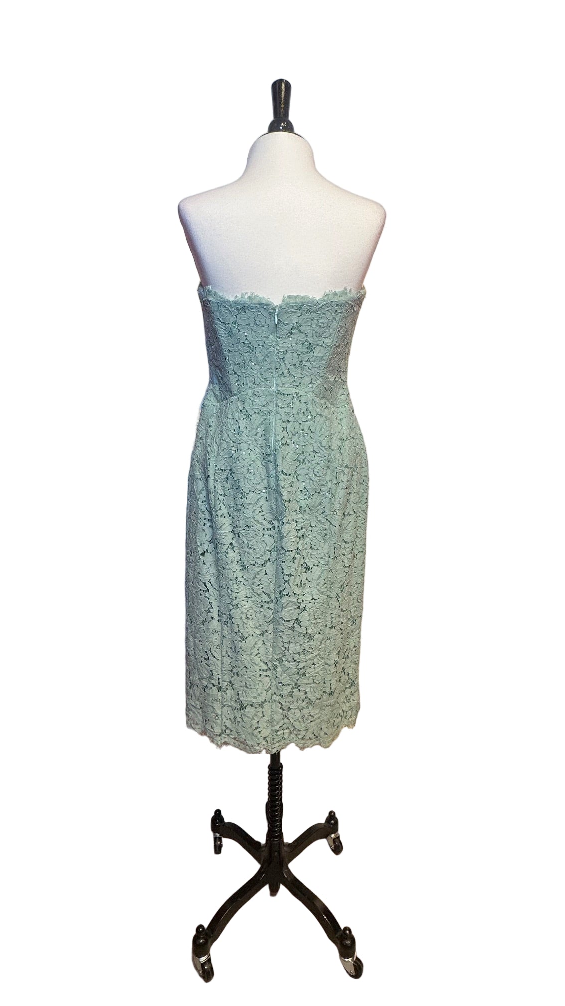 Rene Ruiz Collection - Mint Strapless Lace Sequin Dress - Small