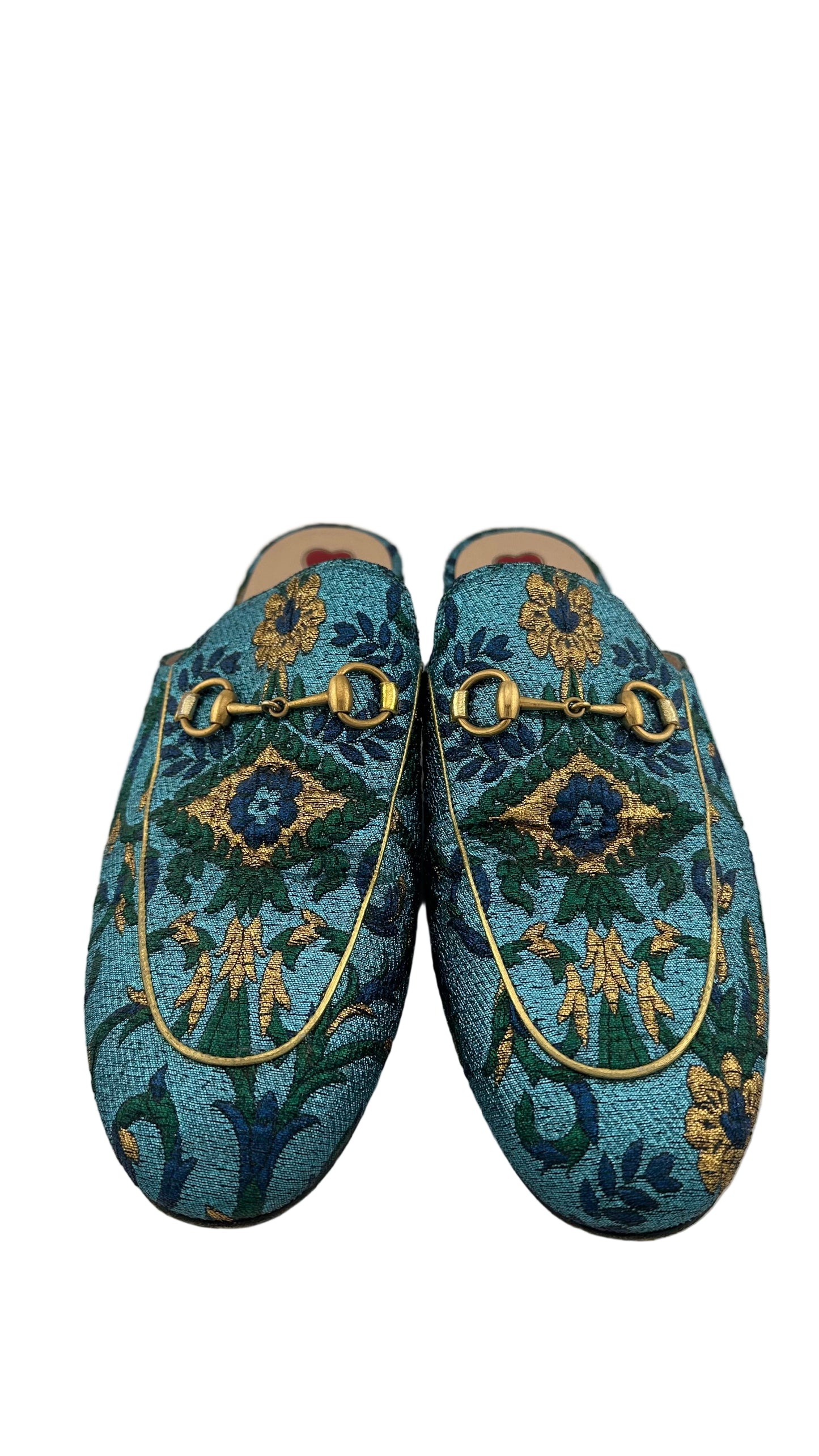 Gucci - Blue Floral Mules - 40