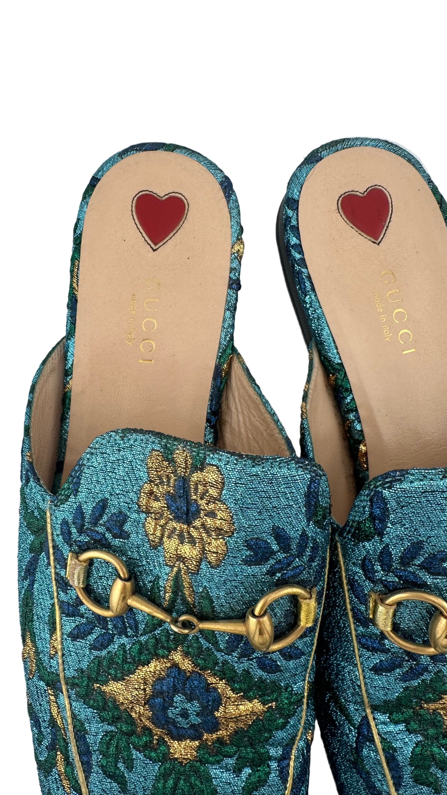 Gucci - Blue Floral Mules - 40