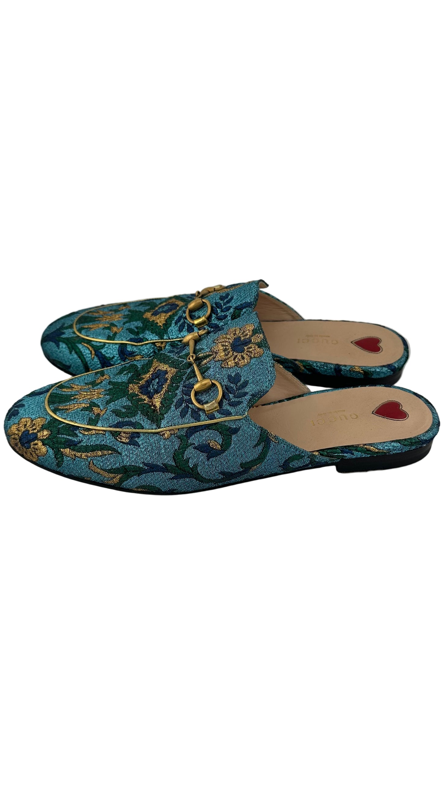 Gucci - Blue Floral Mules - 40
