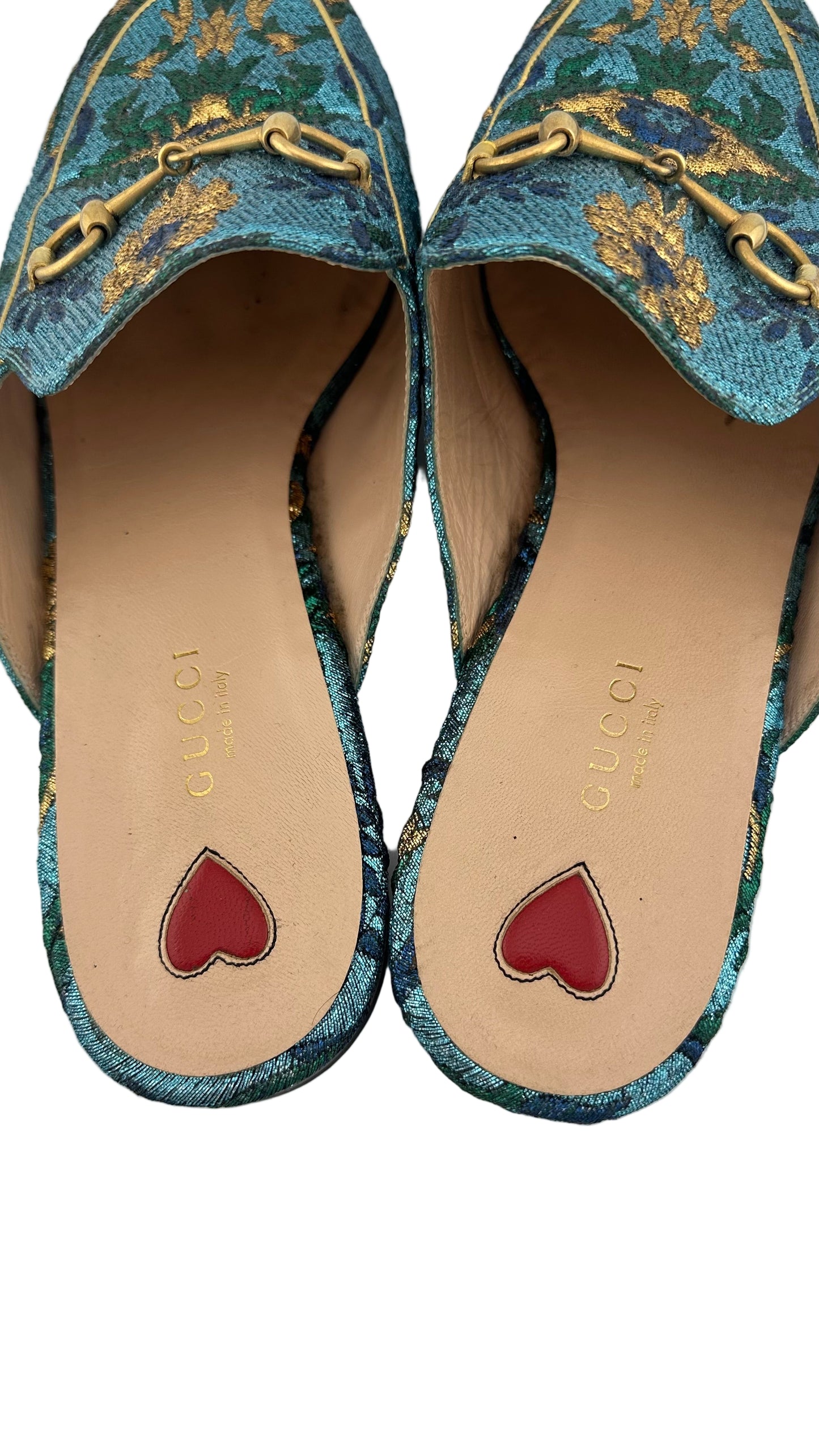 Gucci - Blue Floral Mules - 40