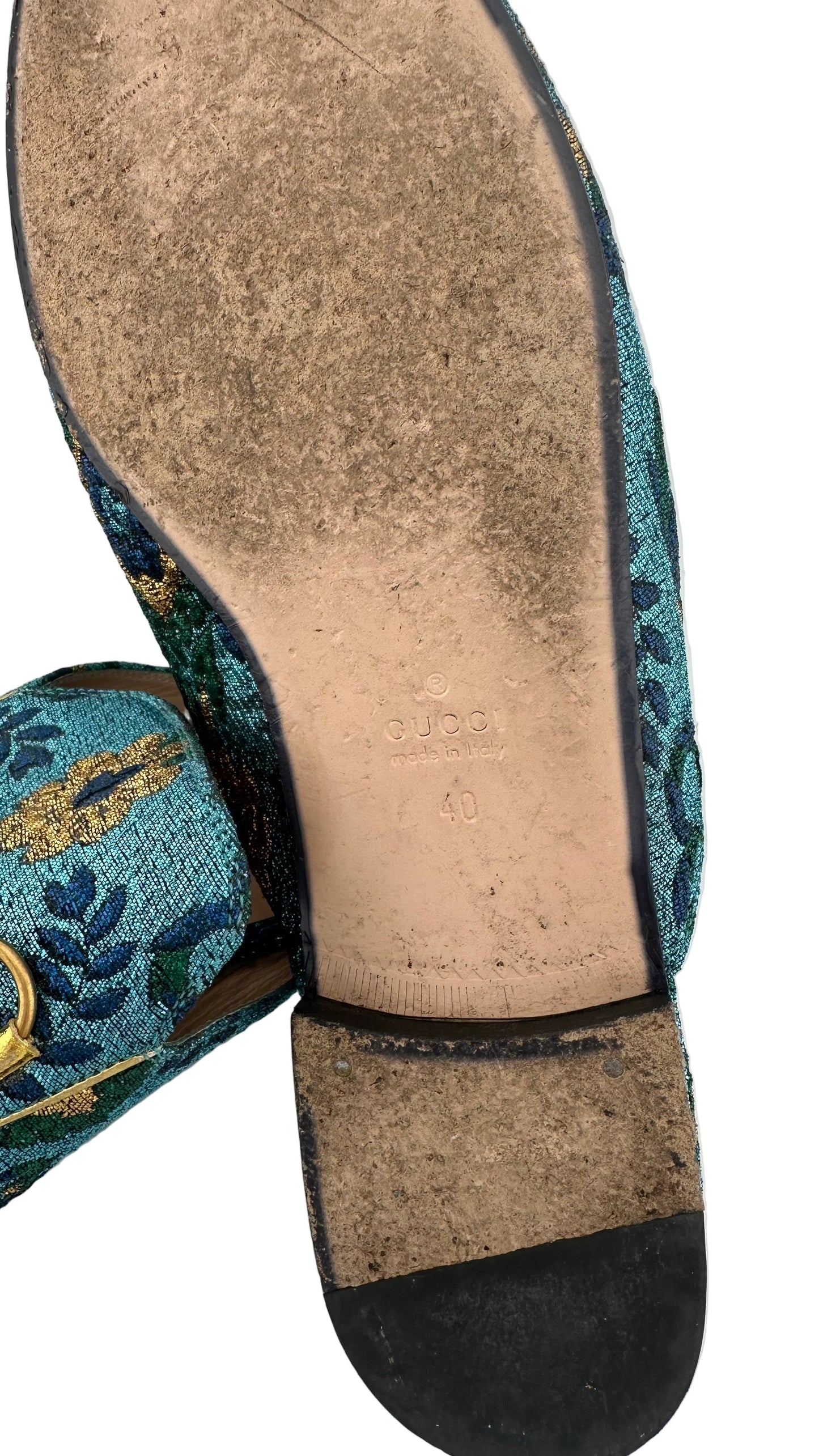 Gucci - Blue Floral Mules - 40