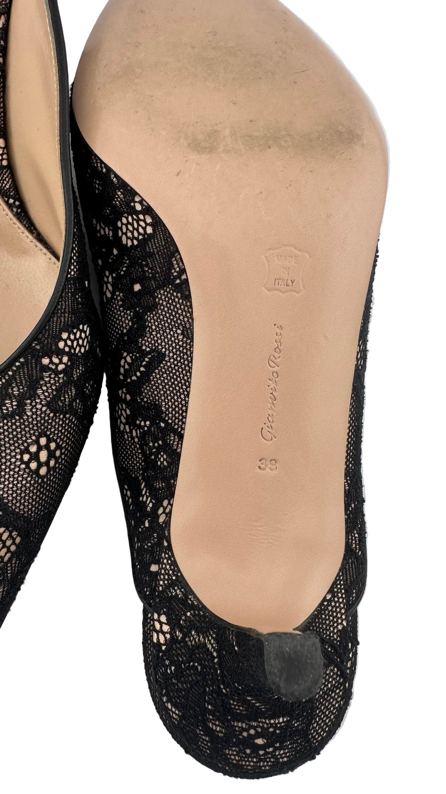 Gianvito Rossi - Black Lace Heel - 39