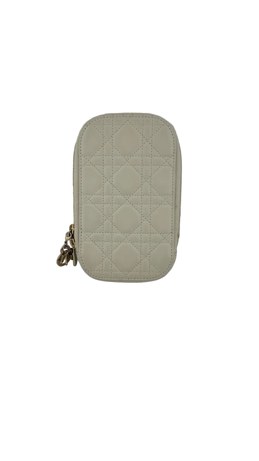 Christian Dior - Cream Lady Dior Callin Dior Phone Holder