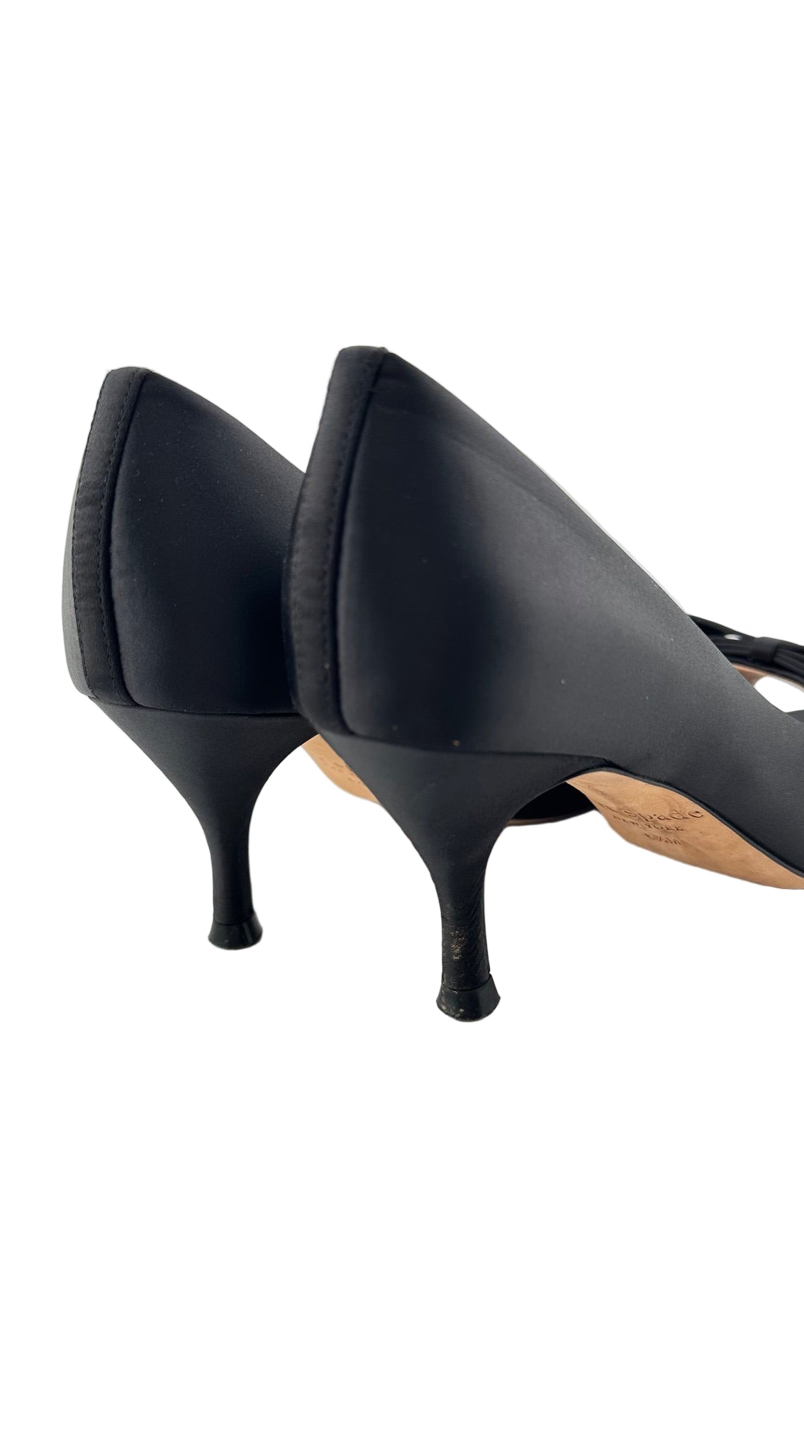 Kate Spade - Black Satin Bow Heel - 6.5