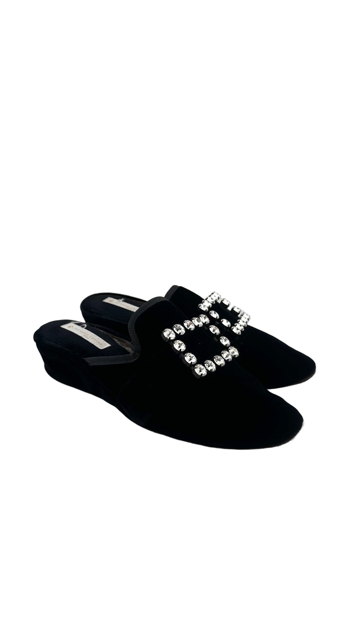 Jacques Levine - Black Velvet Mule - 6.5