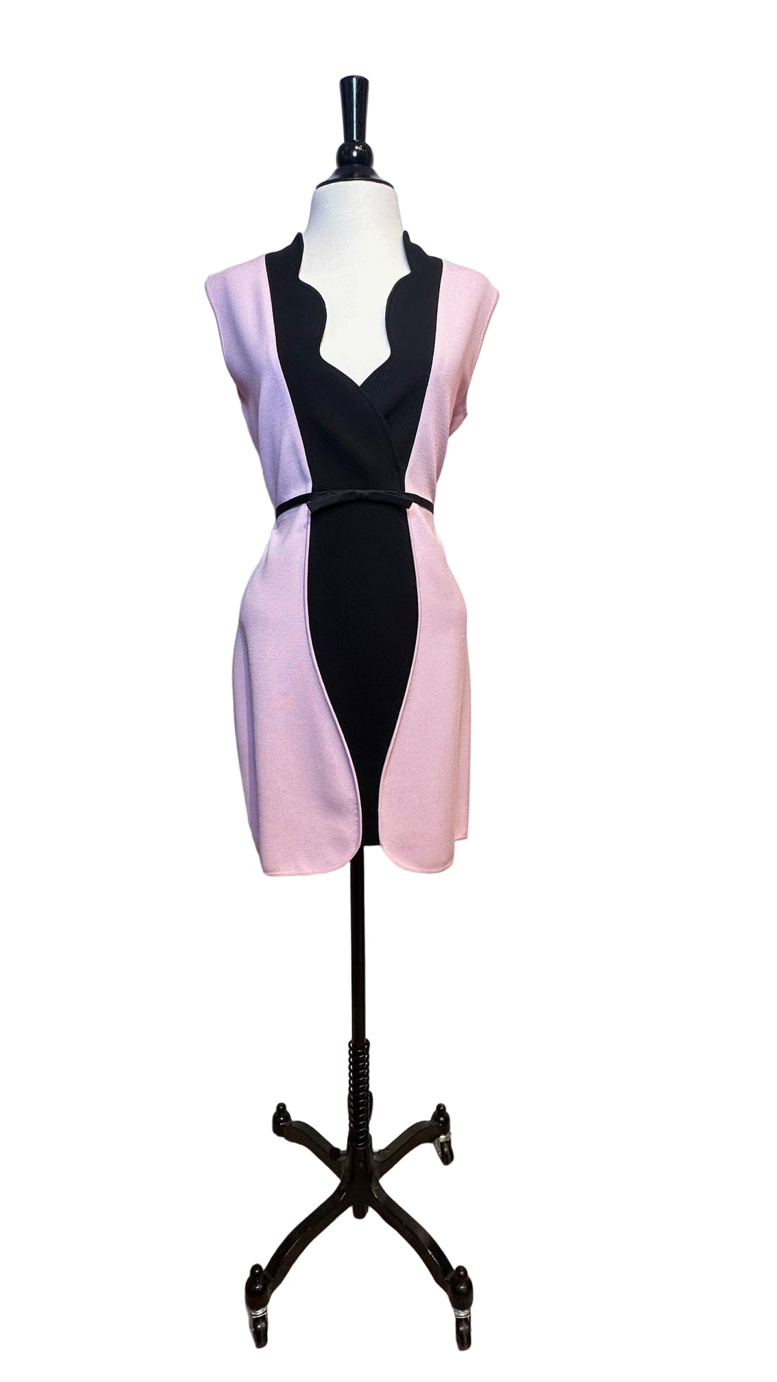 Giambattista Valli - Pink And Black Color Block Sleeveless Dress - Large