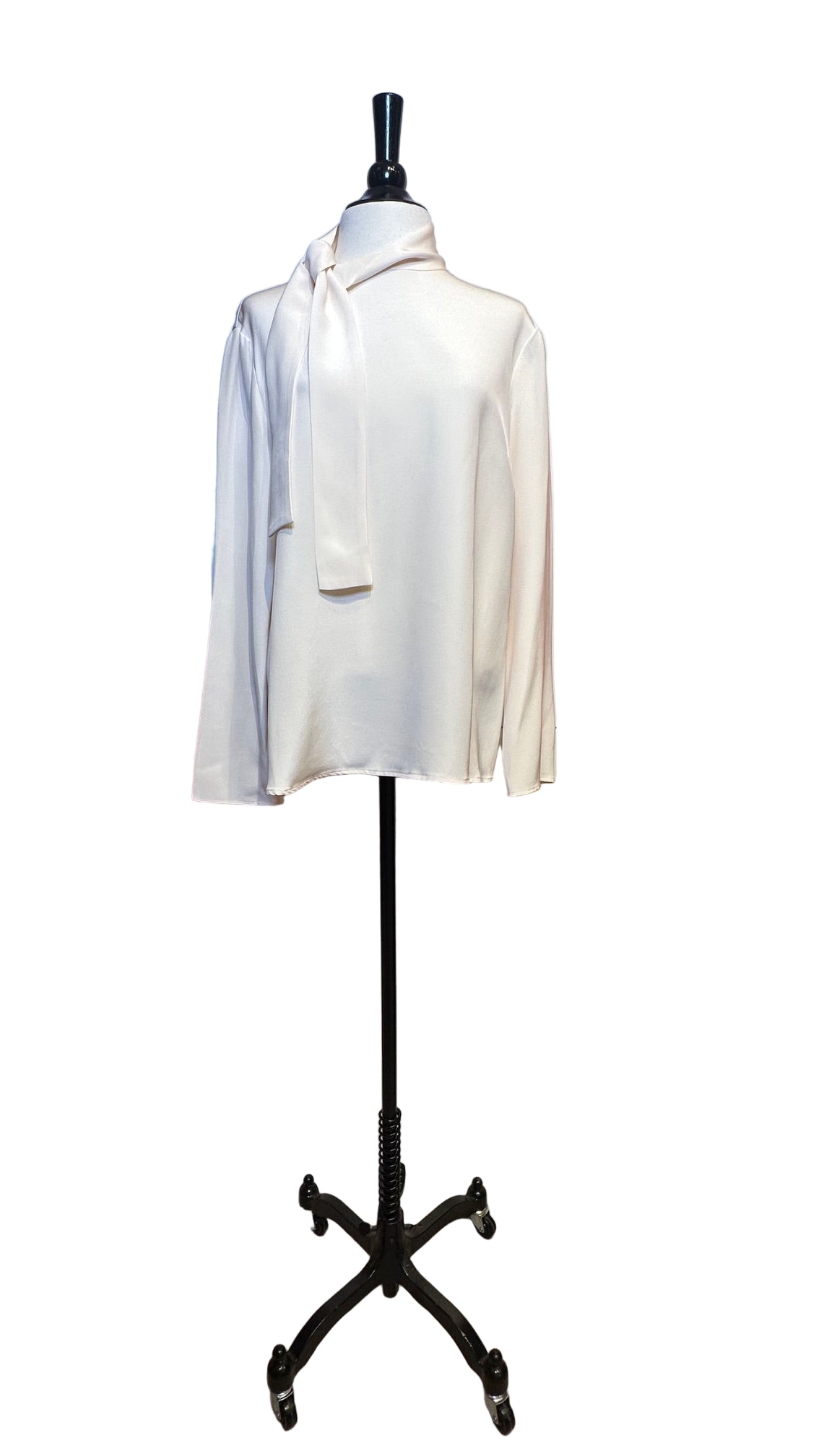 Goat - Cream Silk Tie Neck Blouse - 12