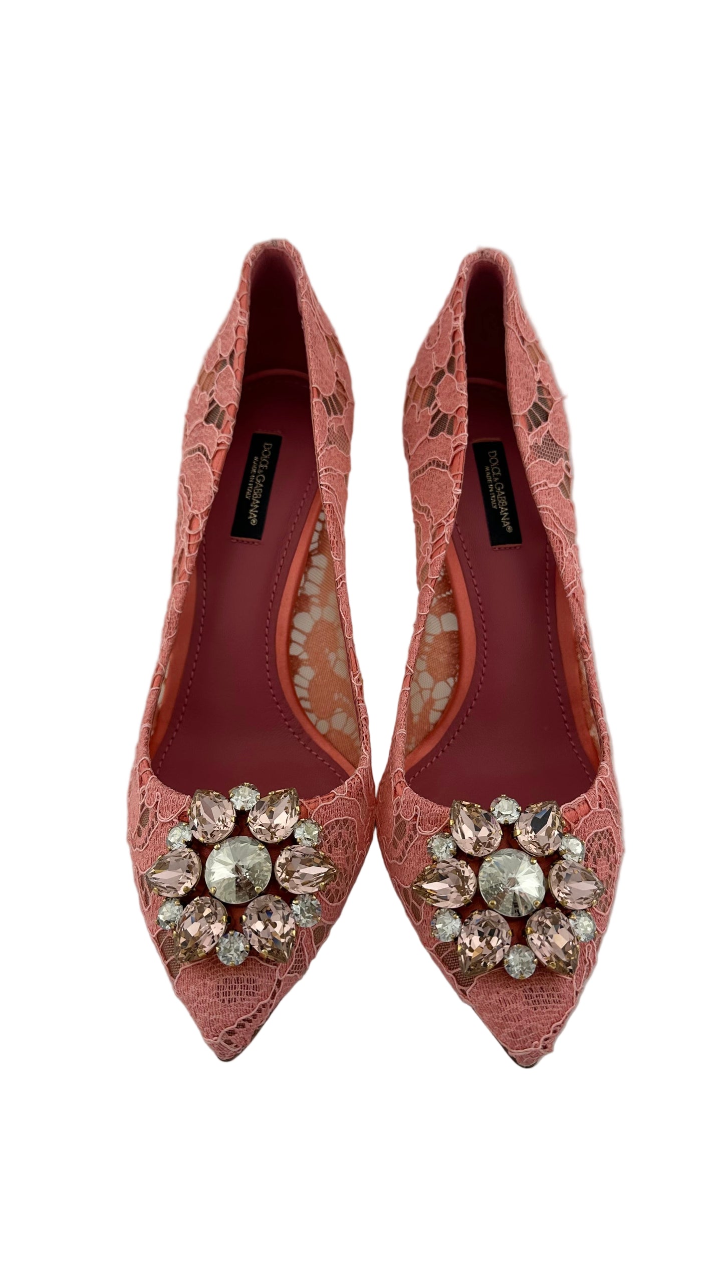 DOLCE & GABBANA - Pink Lace Heels - 38.5