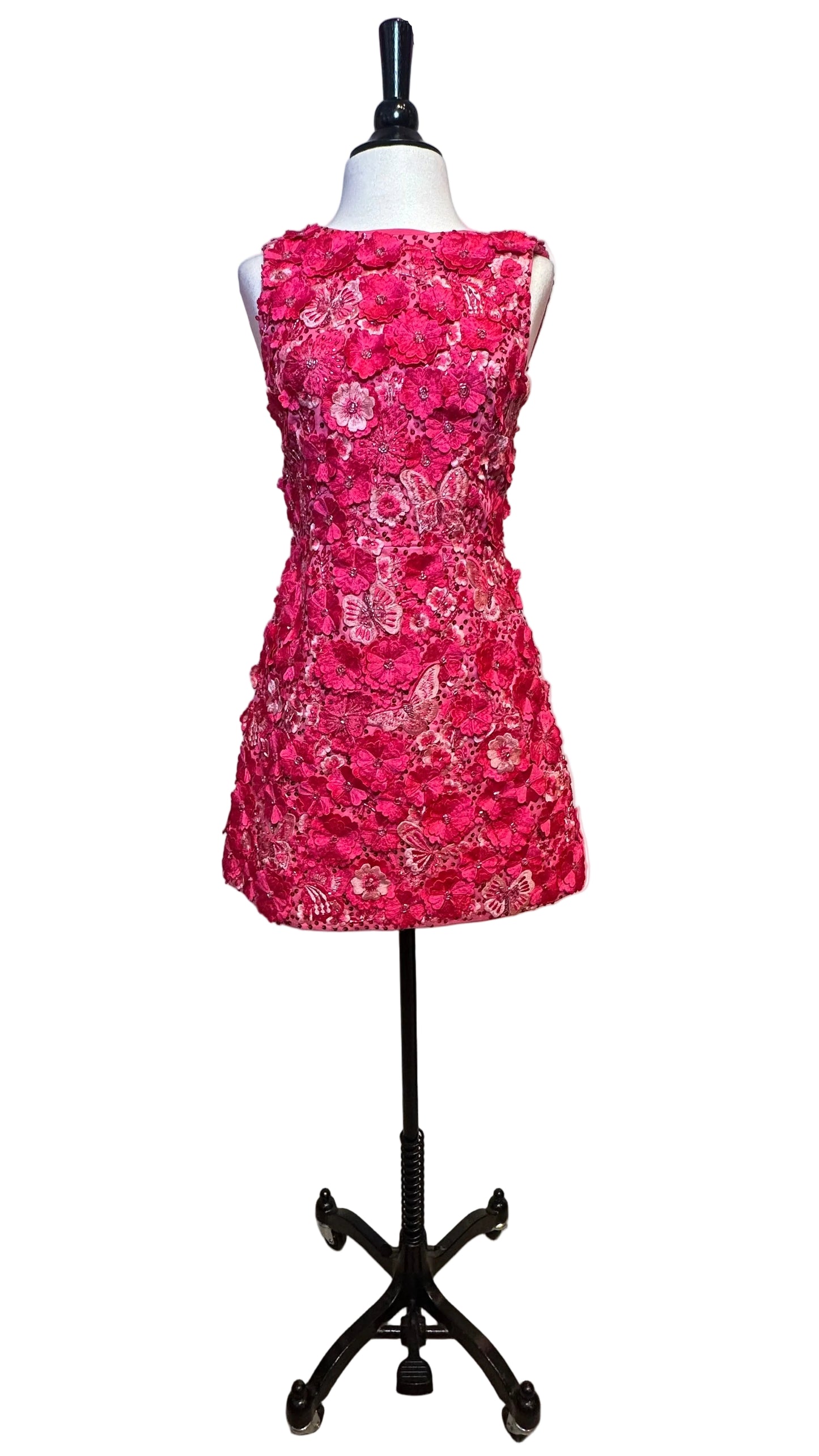 Alice + Olivia - Pink Flower Applique Dress - 2