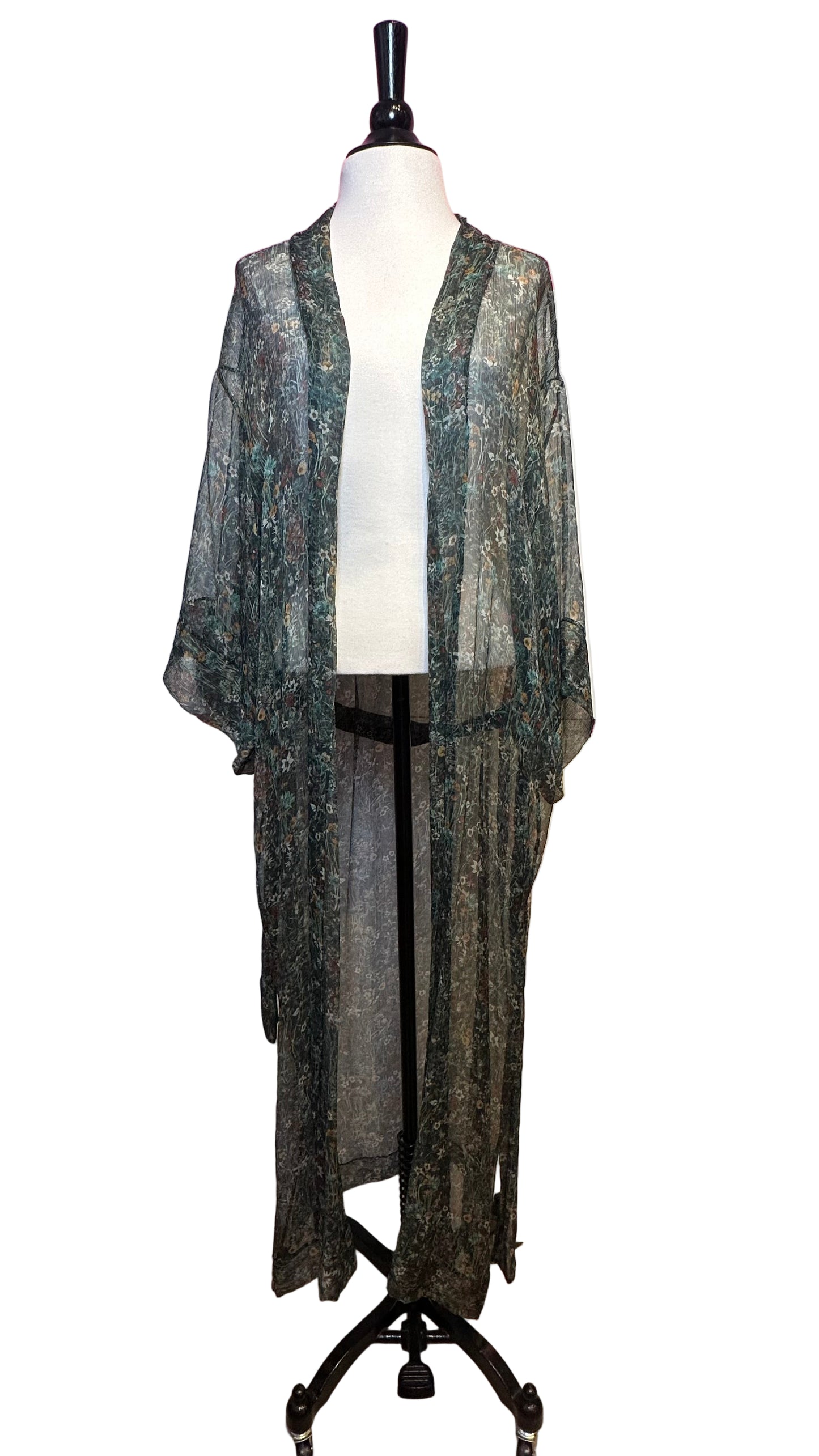 LFrank - Green floral sheer duster