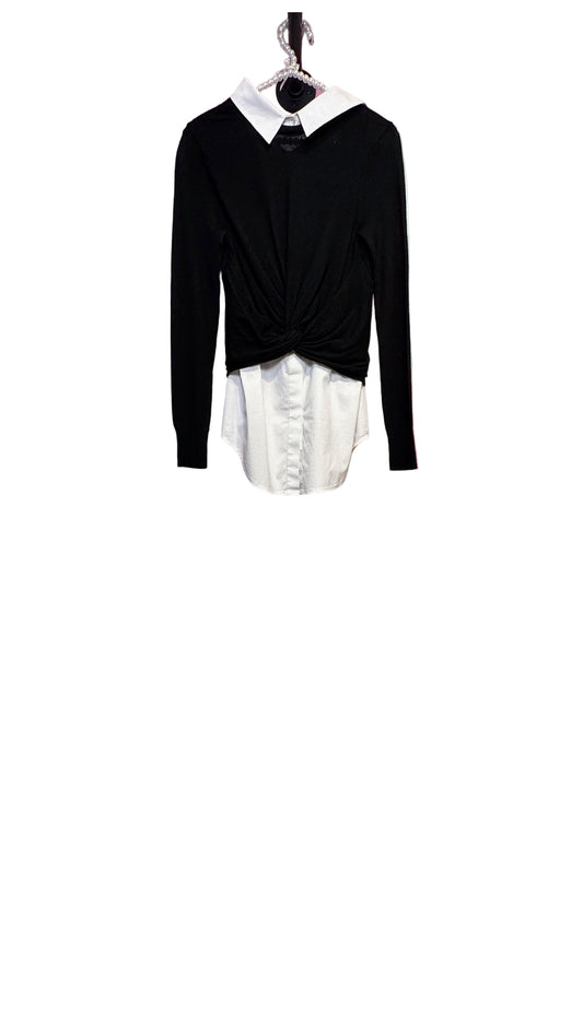 Veronica Beard - Black And White Wool Knit Blouse - X-Small