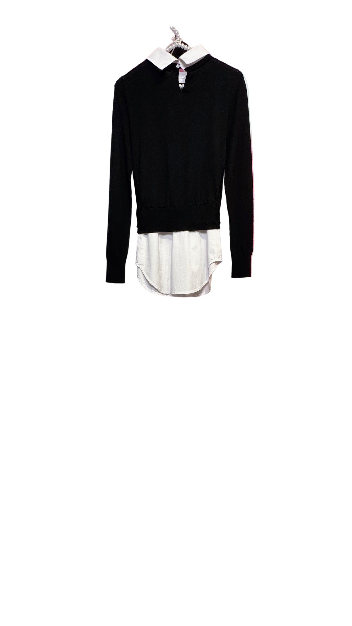 Veronica Beard - Black And White Wool Knit Blouse - X-Small