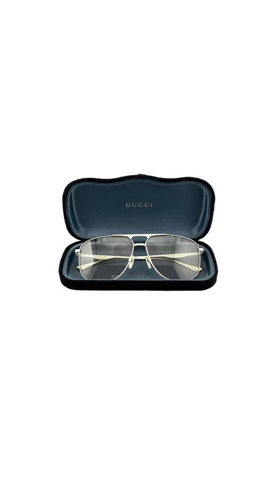 Gucci - White and Gold Frame Aviators GG0336S