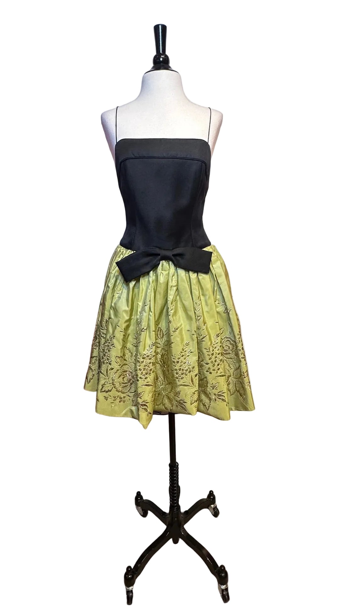 Jenny Packham - Green Black Floral Dress - 38