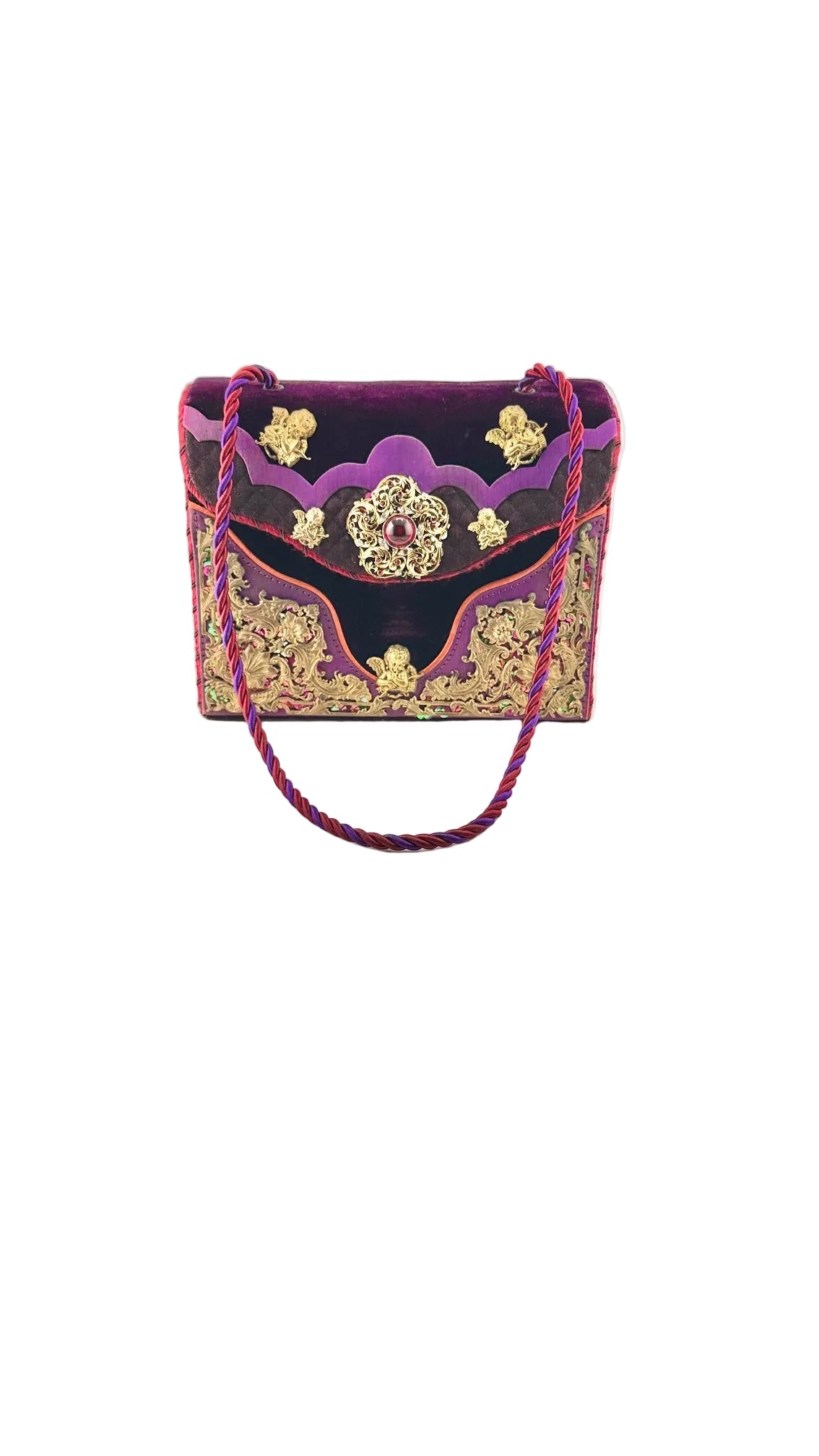 Helene Angeli - Purple Jewel Caroub Handbag