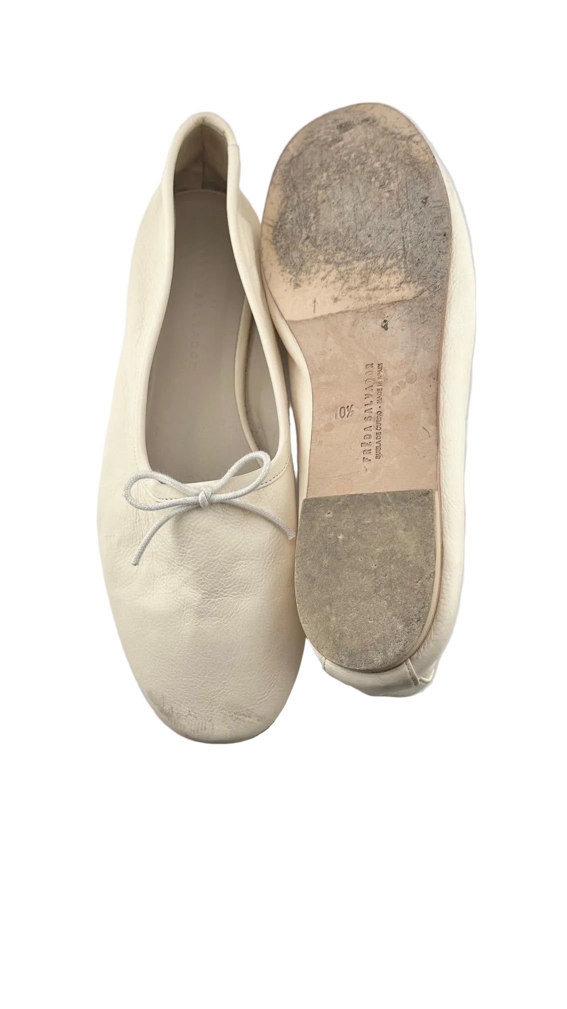 Freda Salvador - White Leather Flats - 40.5