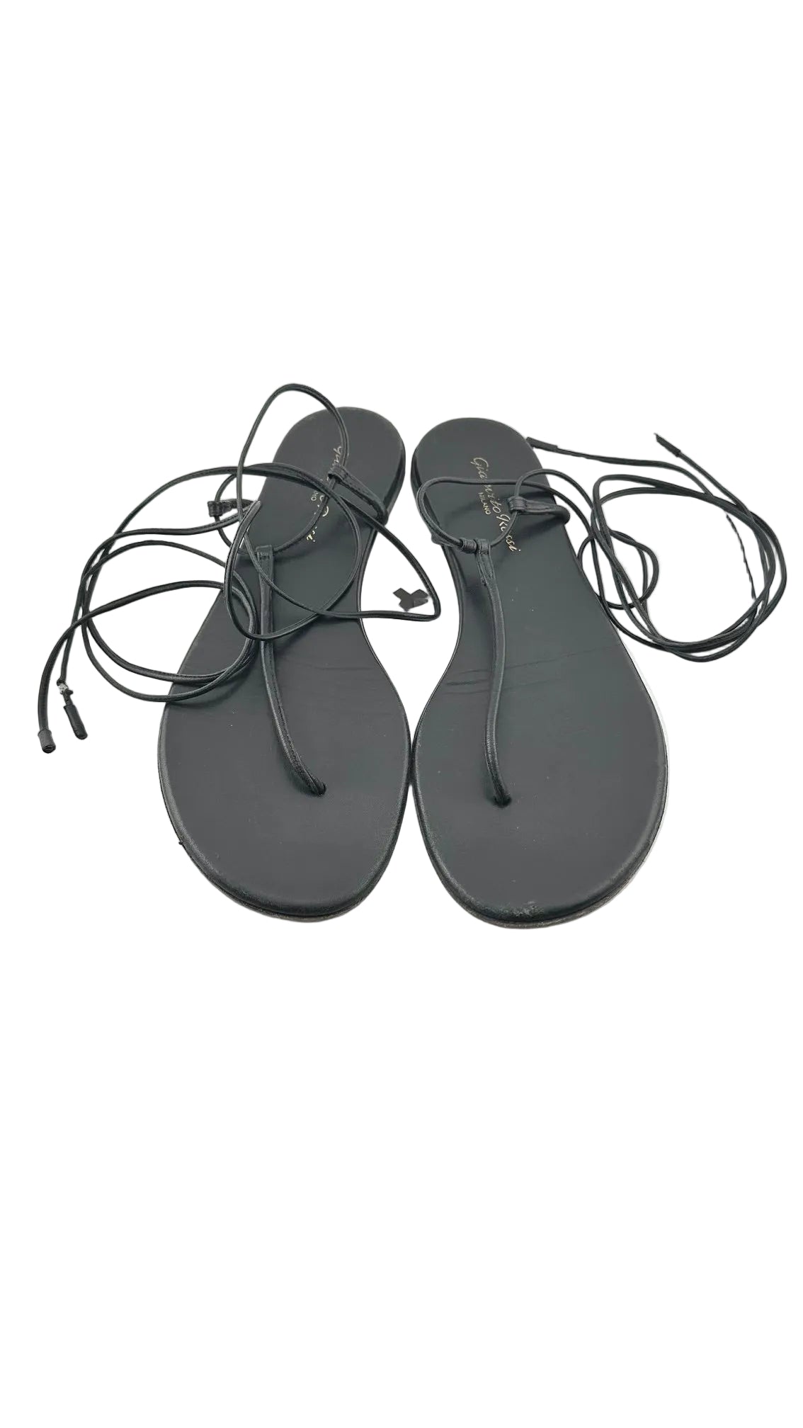 Gianvito Rossi - Black Leather Lace up Sandals - 40