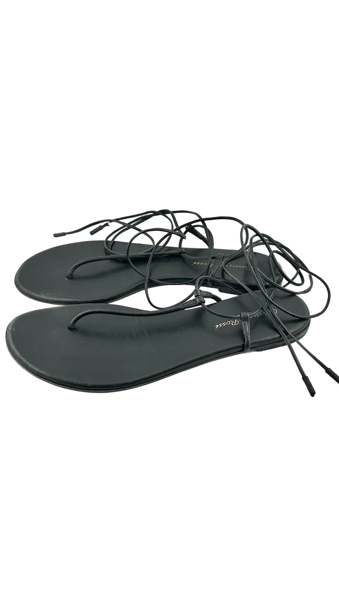 Gianvito Rossi - Black Leather Lace up Sandals - 40