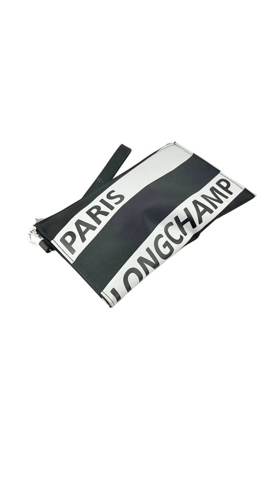 Longchamp Paris - Black And White Logo Wristlet