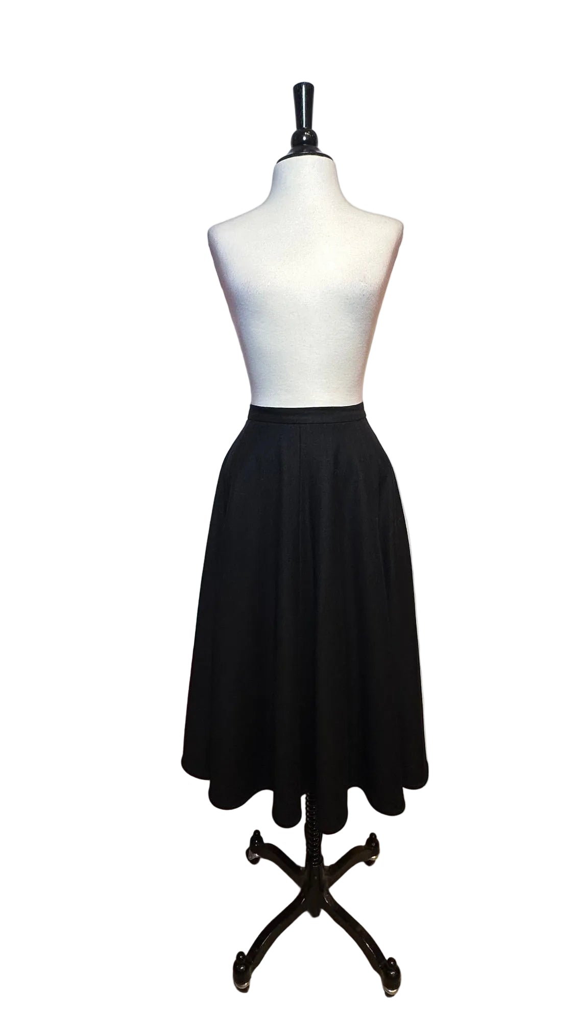 Valentino - Black Wool Circle Skirt - 25W