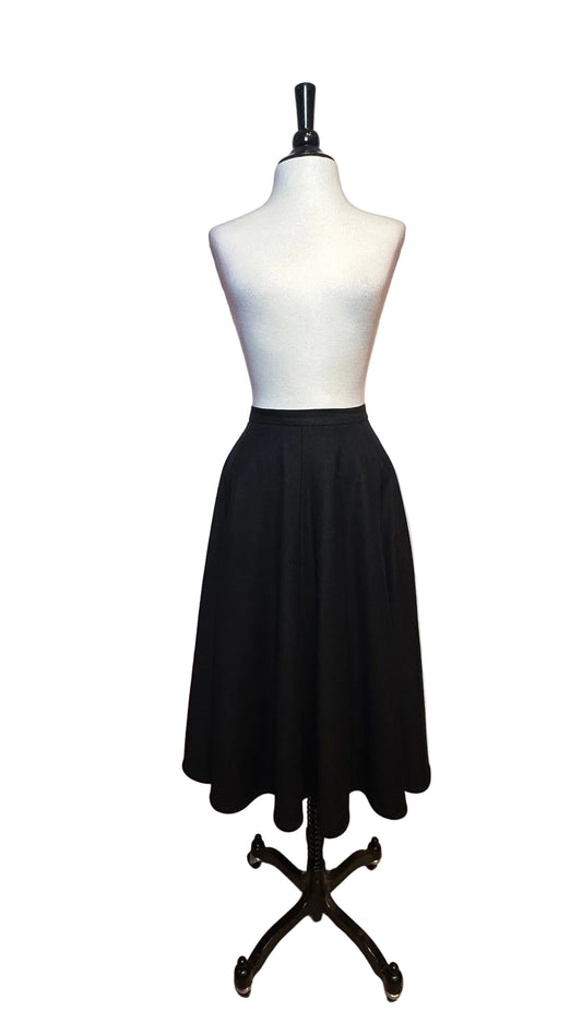 Valentino - Black Wool Circle Skirt - 25W