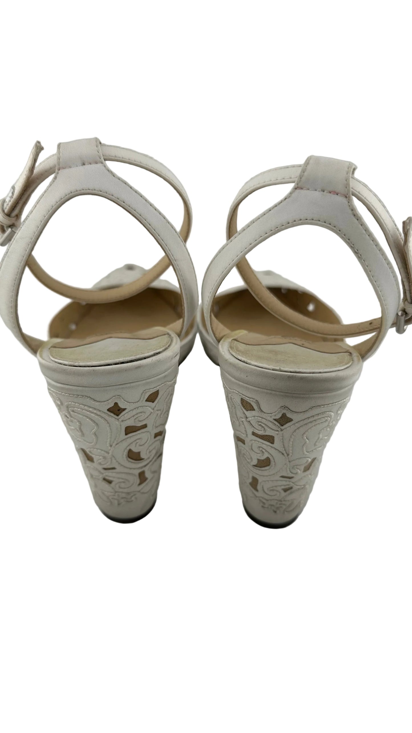 JIMMY CHOO - White Eyelet Heels - 38