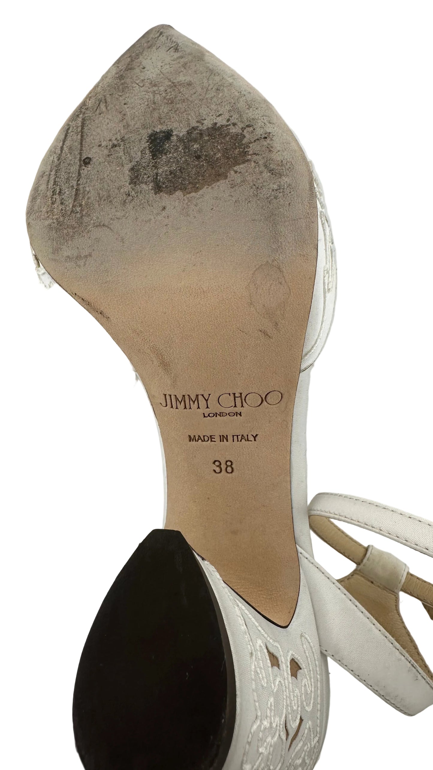 JIMMY CHOO - White Eyelet Heels - 38