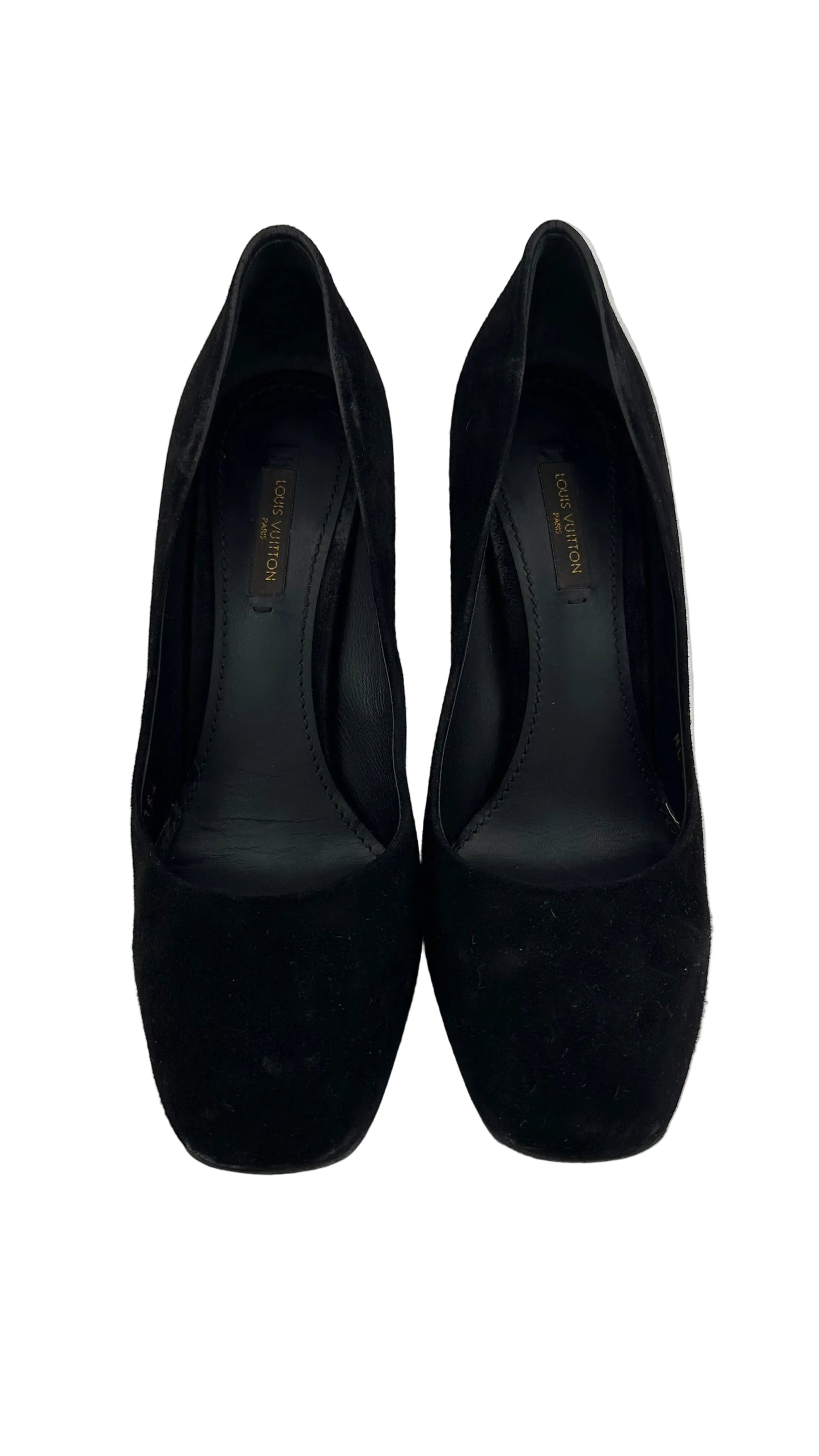 Louis Vuitton - Black Suede Heels - 37.5