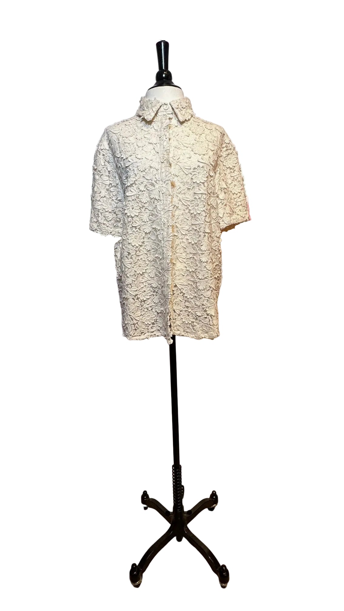 DOLCE & GABBANA - Cream Floral Lace Top  - Medium